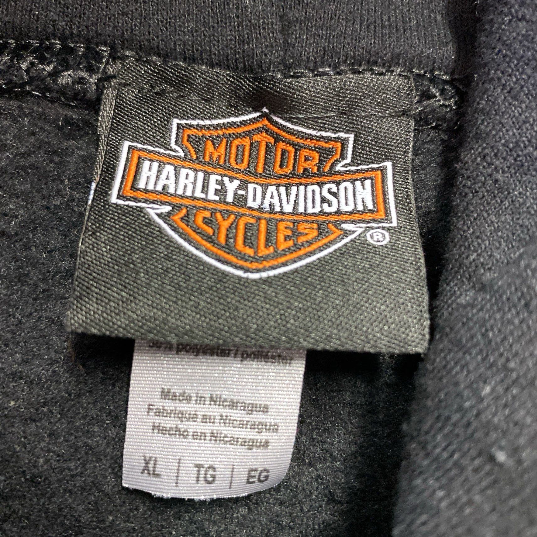 Harley Davidson VINTAGE Harley-Davidson Skull Sweatshirt Pullover Hoodie XL Men Hooded Fleece Black Size US XL / EU 56 / 4 - 3 Thumbnail