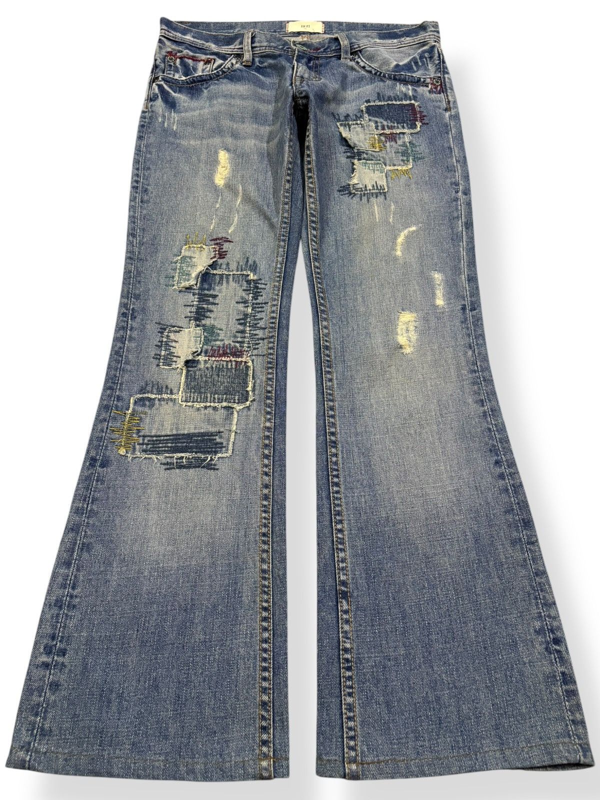 Vtg Japanese Brand Ia:rl Patchwork Flare Distressed Jeans