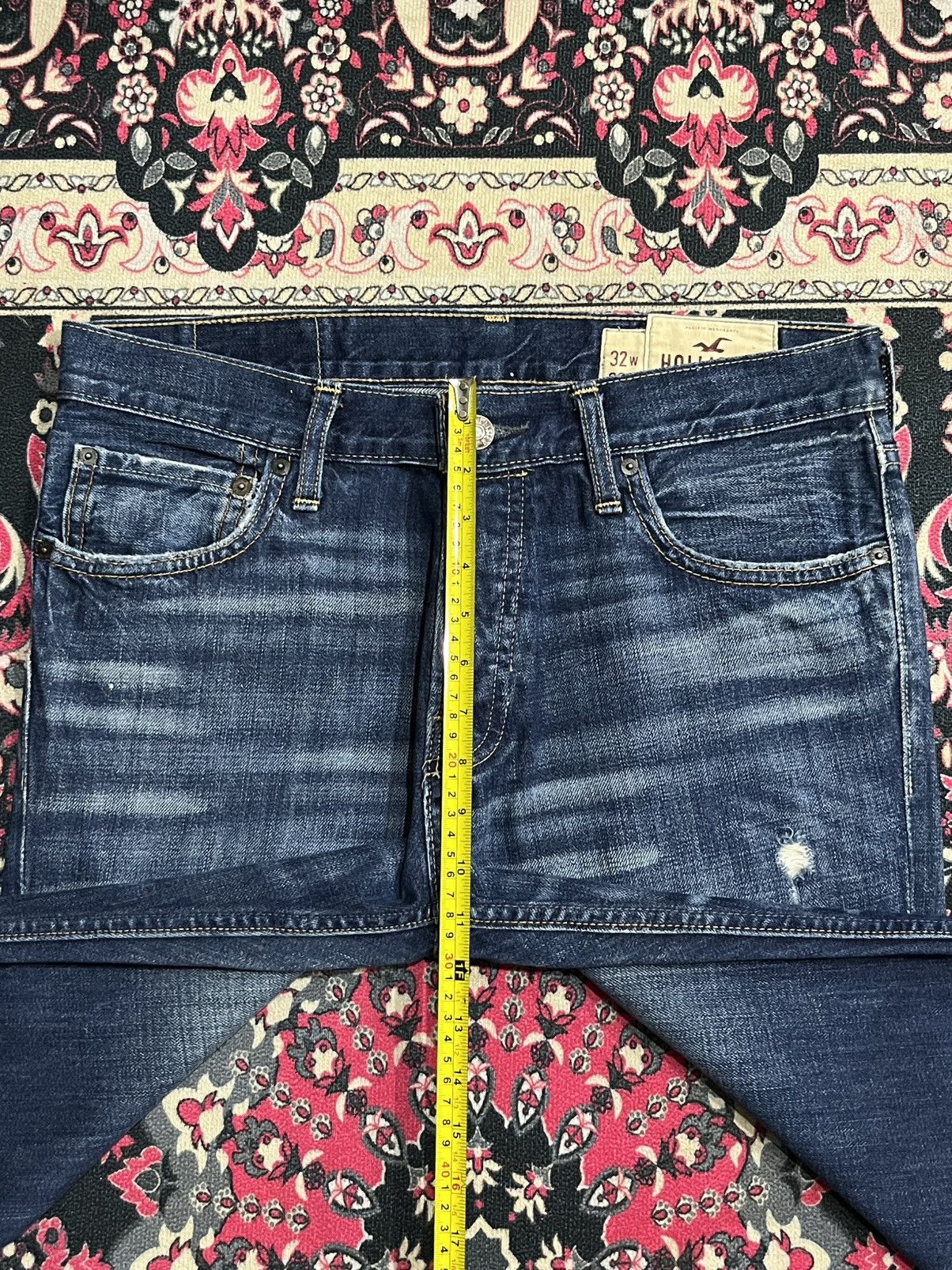 Hollister × Midwest Kids Hollister Boomer Low Rise Slim Bootcut Dark Blue Flare Jeans Size US 32 / EU 48 - 15 Thumbnail