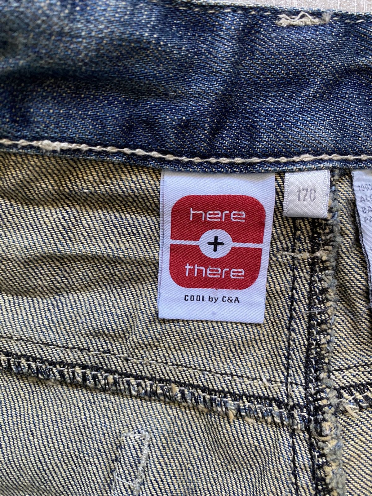 Other Y2K Here There Jeans Scull Embroidered Washed Denim Pants Size US 28 / EU 44 - 12 Thumbnail