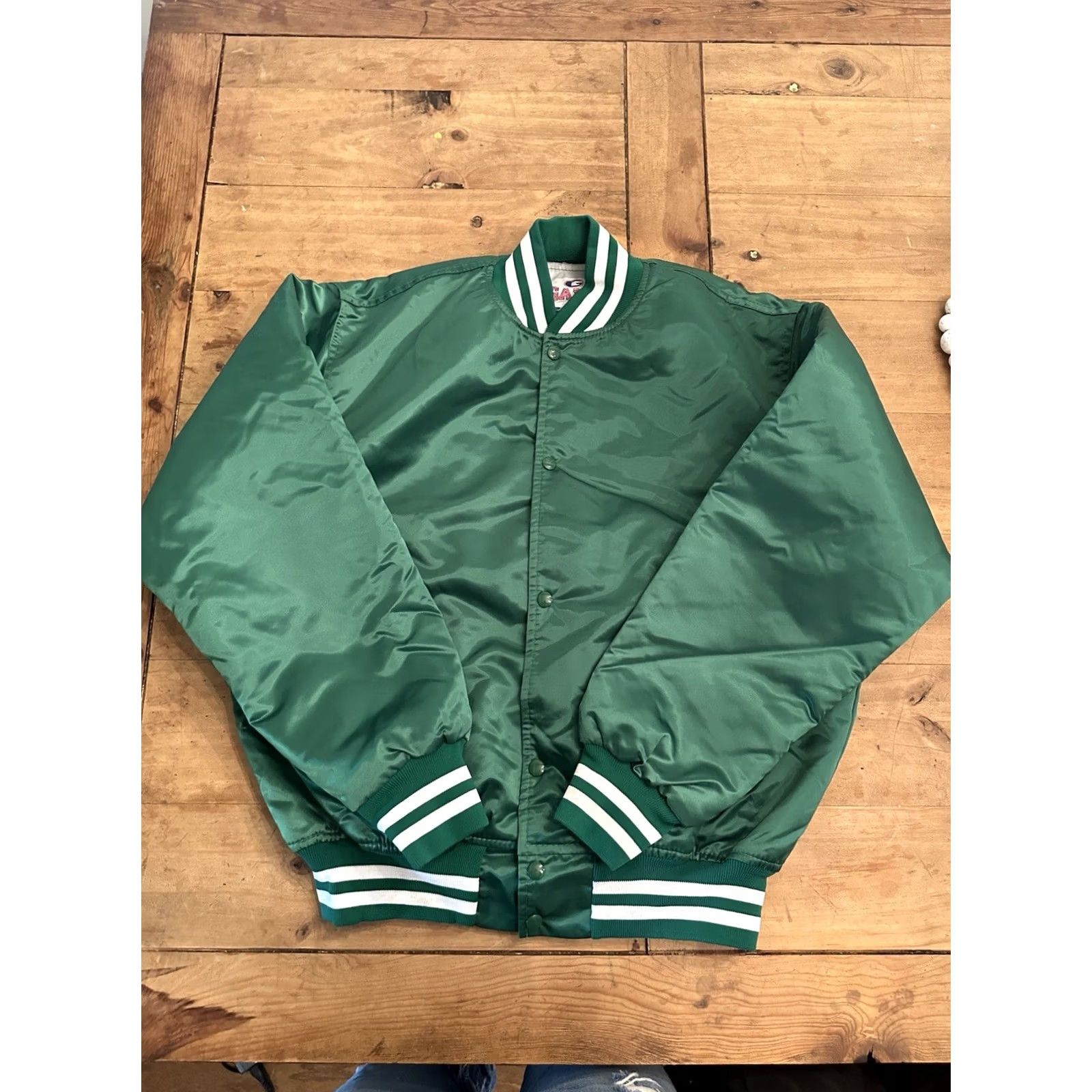 Vintage VINTAGE Flight Satin Bomber Jacket 90s Hi-Landers 4x4 Club Sacramento Green Men L Satin Bomber Jacket Mens Size US L / EU 52-54 / 3 - 4 Thumbnail