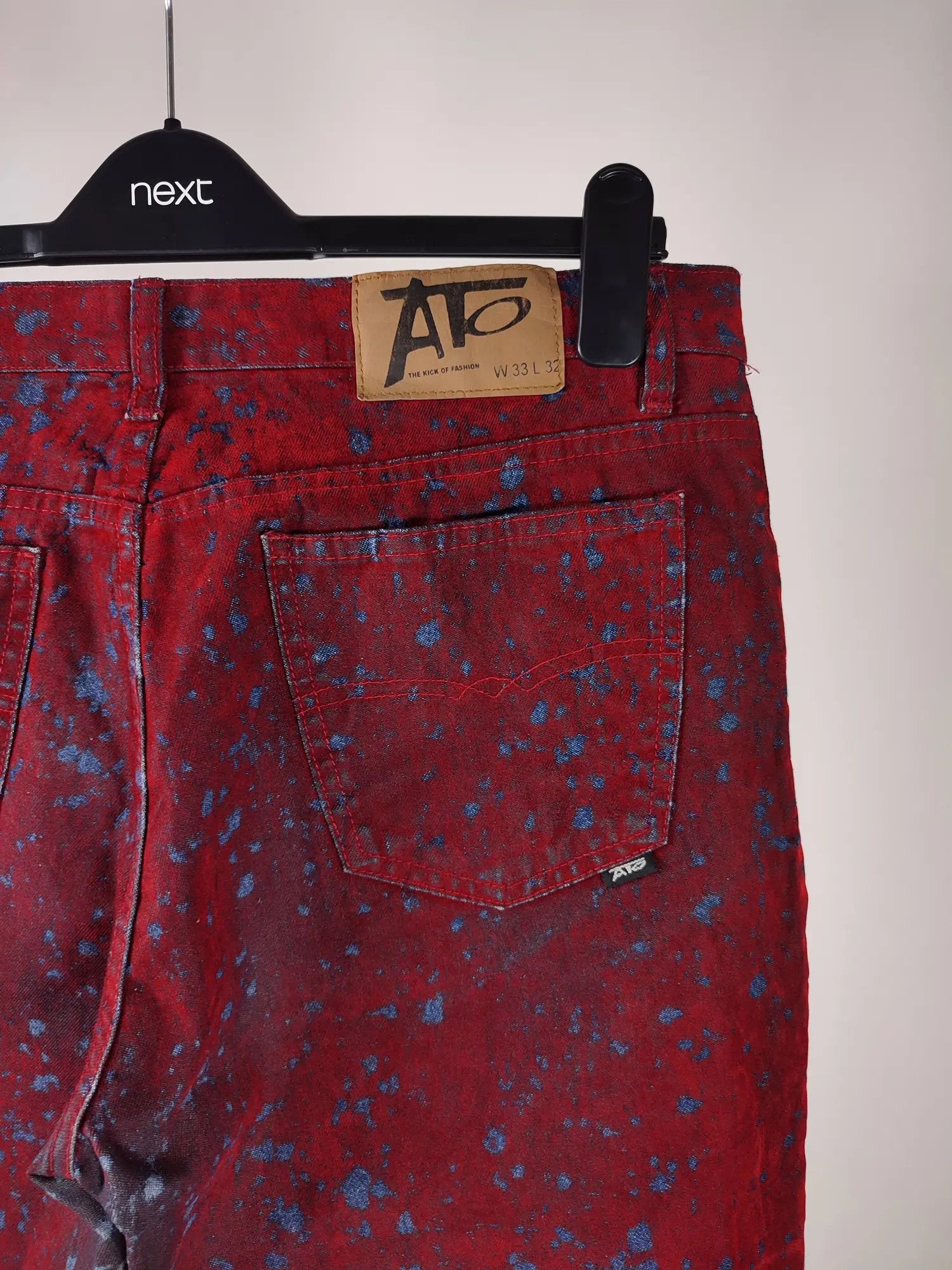 If Six Was Nine ATO The Kick Of Fashion Velour Flared Vampire Jeans Size US 33 - 13 Thumbnail