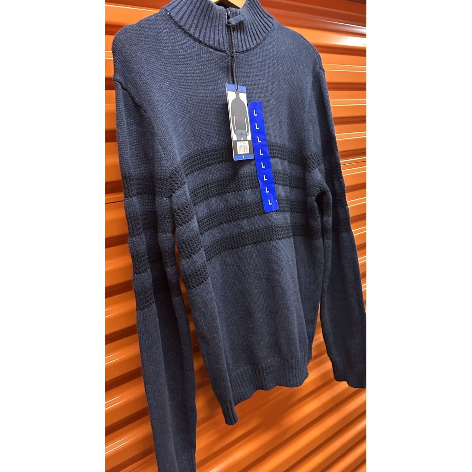 Vintage New Tahari Indigo Heather Blue MockNeck 1/4Zip Pullover Sweater Size L Men’s Large Size US L / EU 52-54 / 3 - 3 Thumbnail