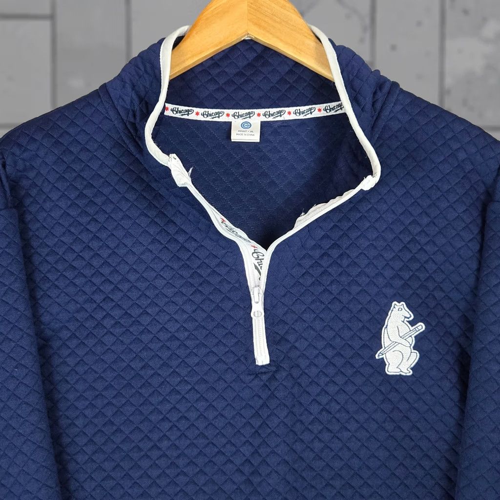 Logo 7 VINTAGE Chicago Cubs Teacher Logo Men’s 1/4 Zip Quilted Pullover Size US XL / EU 56 / 4 - 1 Thumbnail
