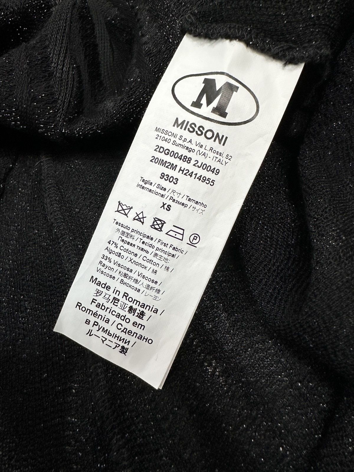 Missoni MISSONI Lurex Zig Zag Knit Mini Dress Black A-Line Party XS Size XS / US 0-2 / IT 36-38 - 8 Thumbnail