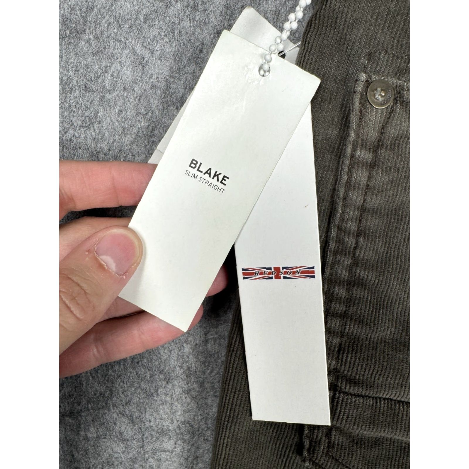 Hudson HUDSON Blake Jeans Mens 36 Olive Green Slim Straight Corduroy Pants Button Fly Jeans Size US 36 / EU 52 - 5 Thumbnail