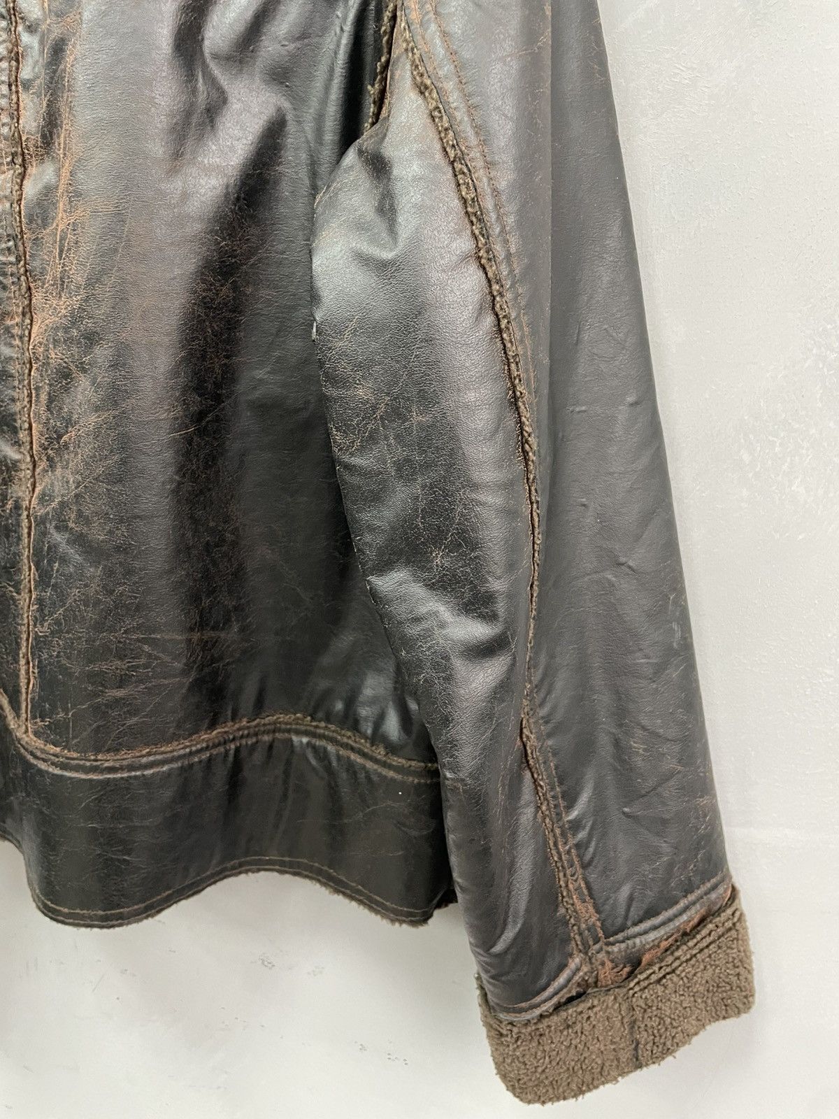 Diesel Diesel style distressed faux Leather Jacket shearling y2k Size US L / EU 52-54 / 3 - 11 Thumbnail