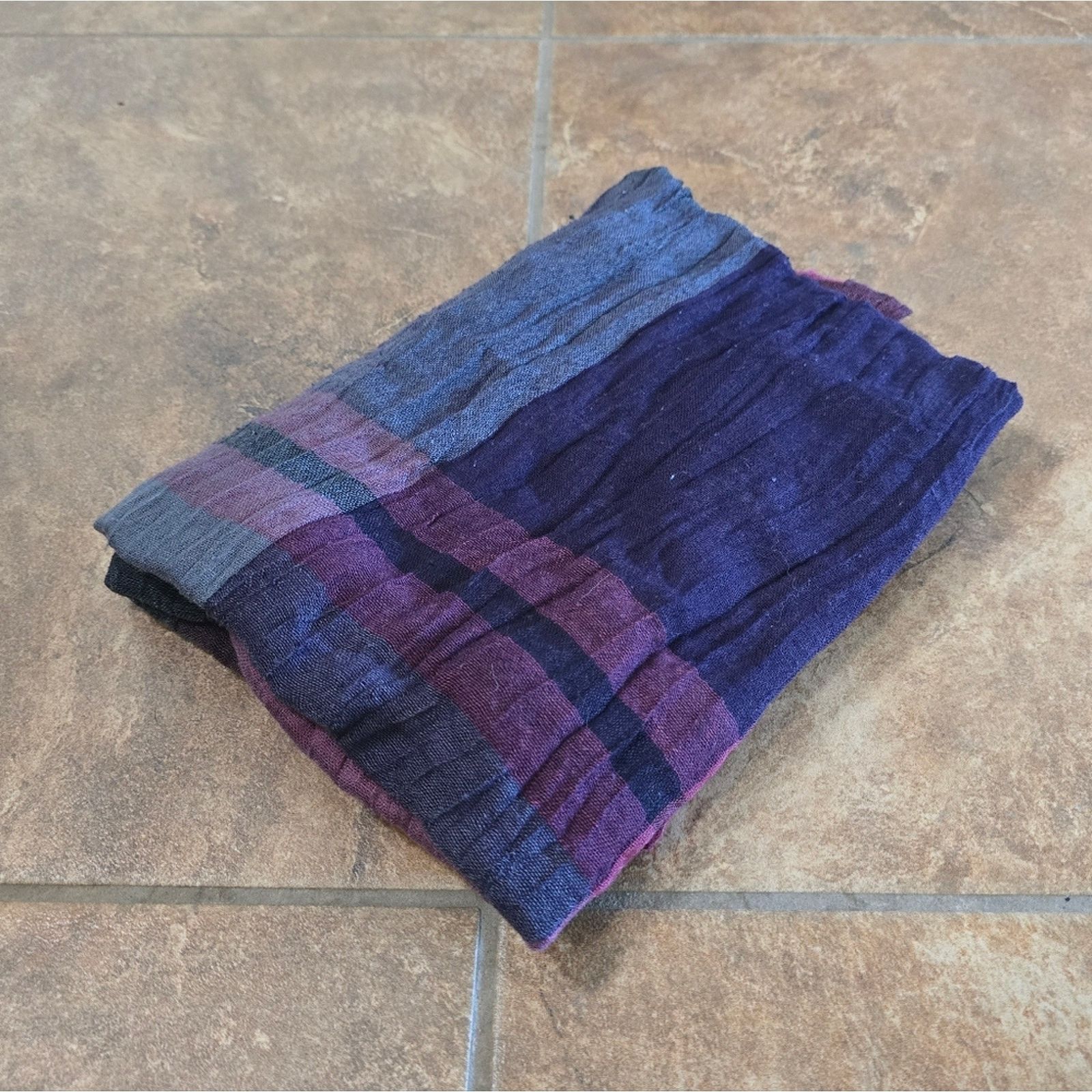 Other Purple Pink Plaid Detailed Scarf Size ONE SIZE - 3 Thumbnail