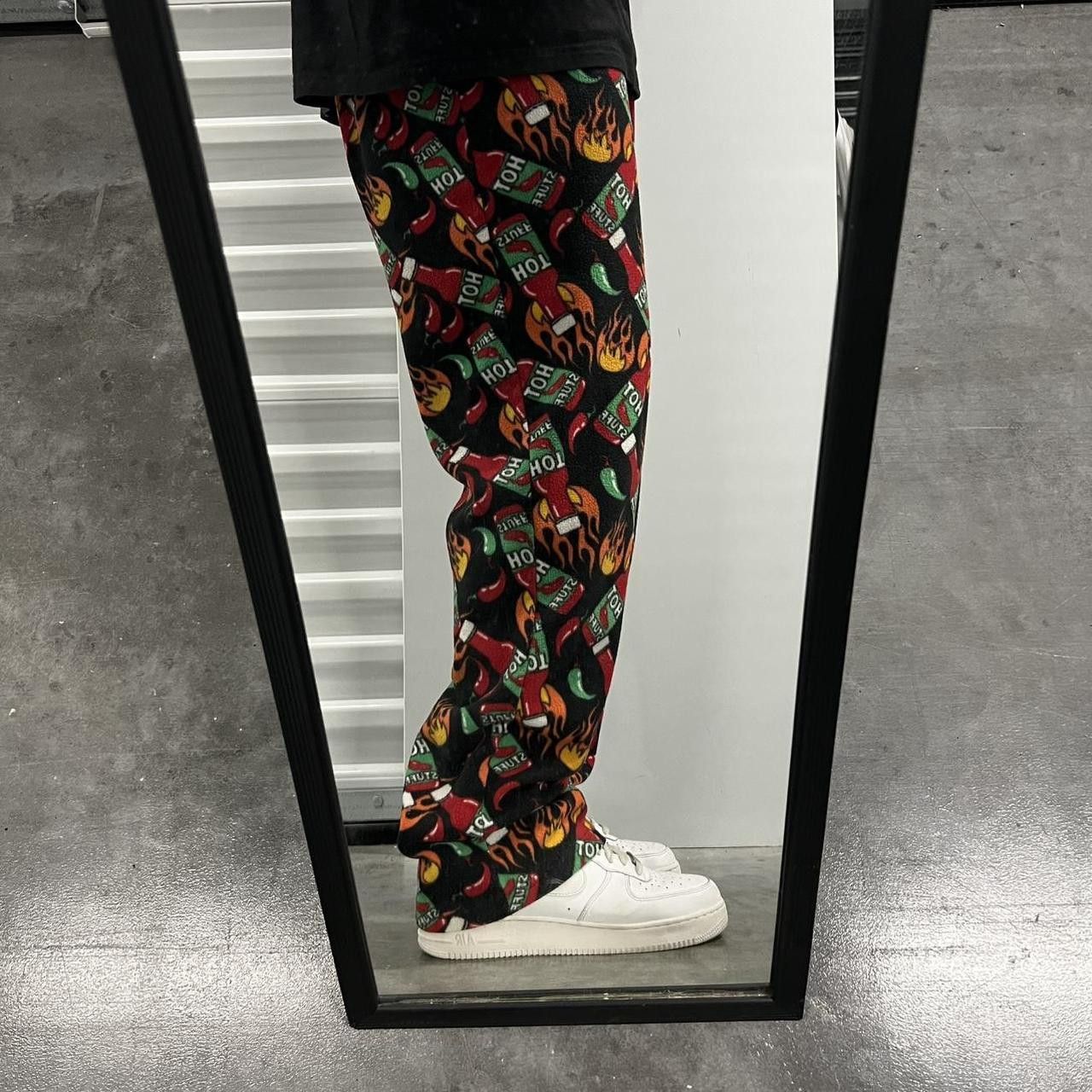 Vintage Crazy Vintage Y2K/2000s Baggy Hot Sauce Pajama SweatsPants with no pockets! Size US 36 / EU 52 - 1 Thumbnail