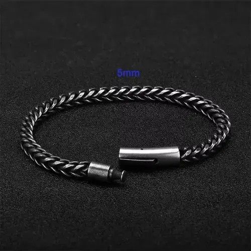 Jewelry × Vintage Black Stainless Steel Mesh Bracelets For Men Size ONE SIZE - 2 Thumbnail