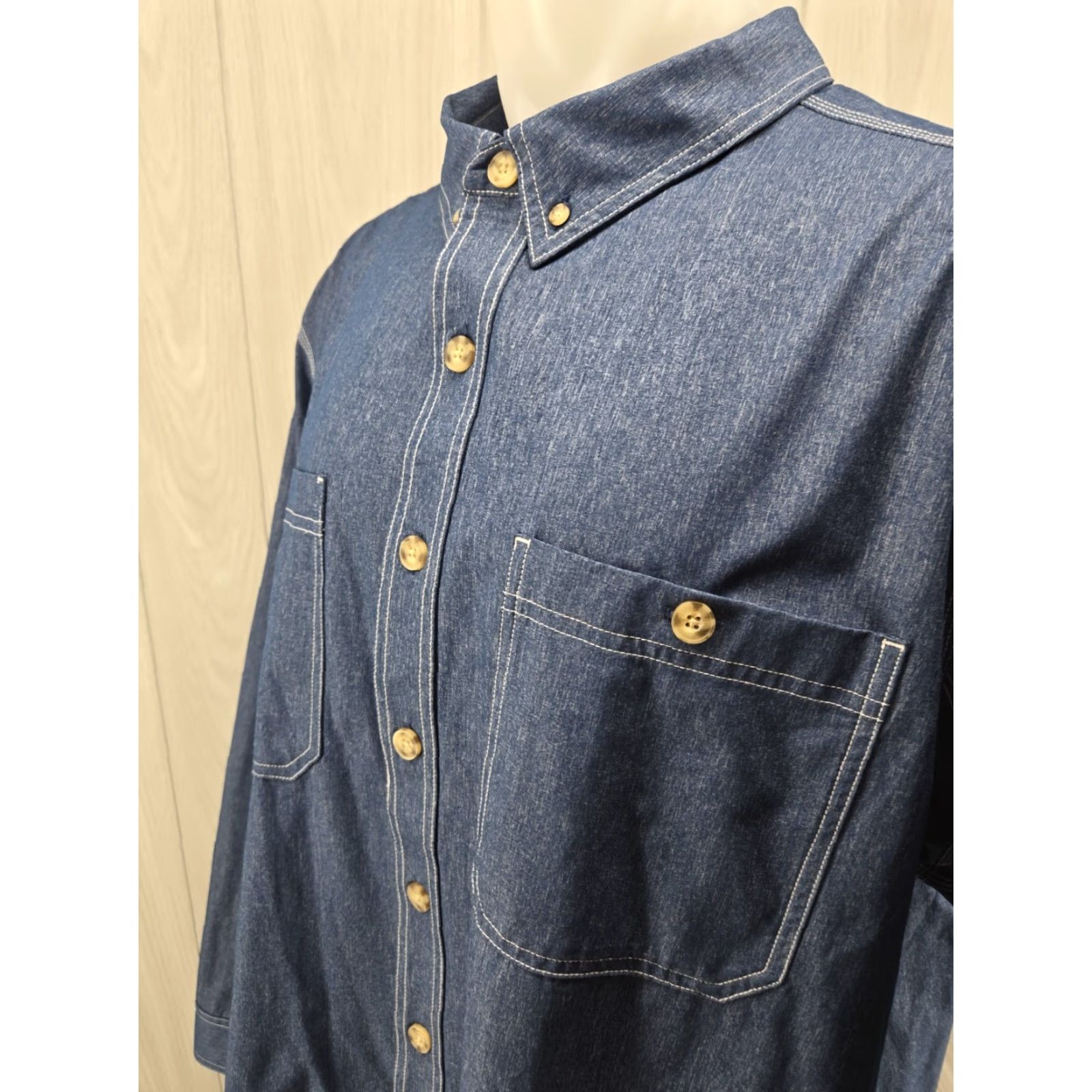 Vintage Duluth Trading Shirt Mens Blue 2XLT Relaxed Fit Long Sleeve Button-Up Untucked Polyester Clothing Size US XXL / EU 58 / 5 - 5 Thumbnail