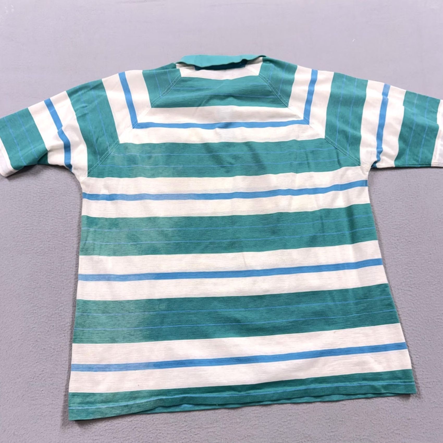 Golden Bear Golden Bear Polo Shirt Mens 3XL Green Stripe Knit Casual Golf Polo Shirt Mens 3XL Green Striped Polo Shirt Size US XXL / EU 58 / 5 - 5 Thumbnail