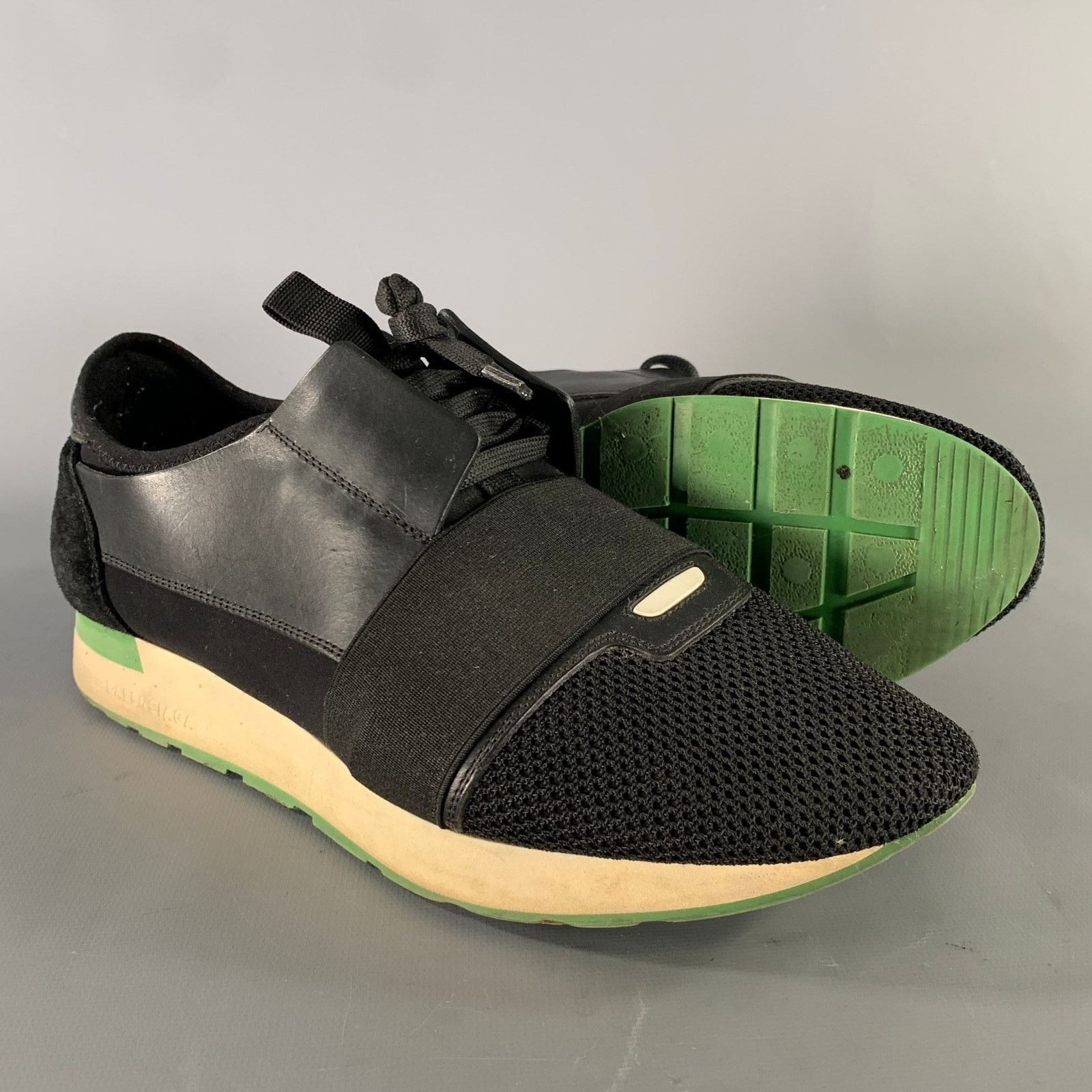 Balenciaga BALENCIAGA Size 9 Black Green Mixed Patterns Runner Sneakers Size US 9 / EU 42 - 6 Thumbnail
