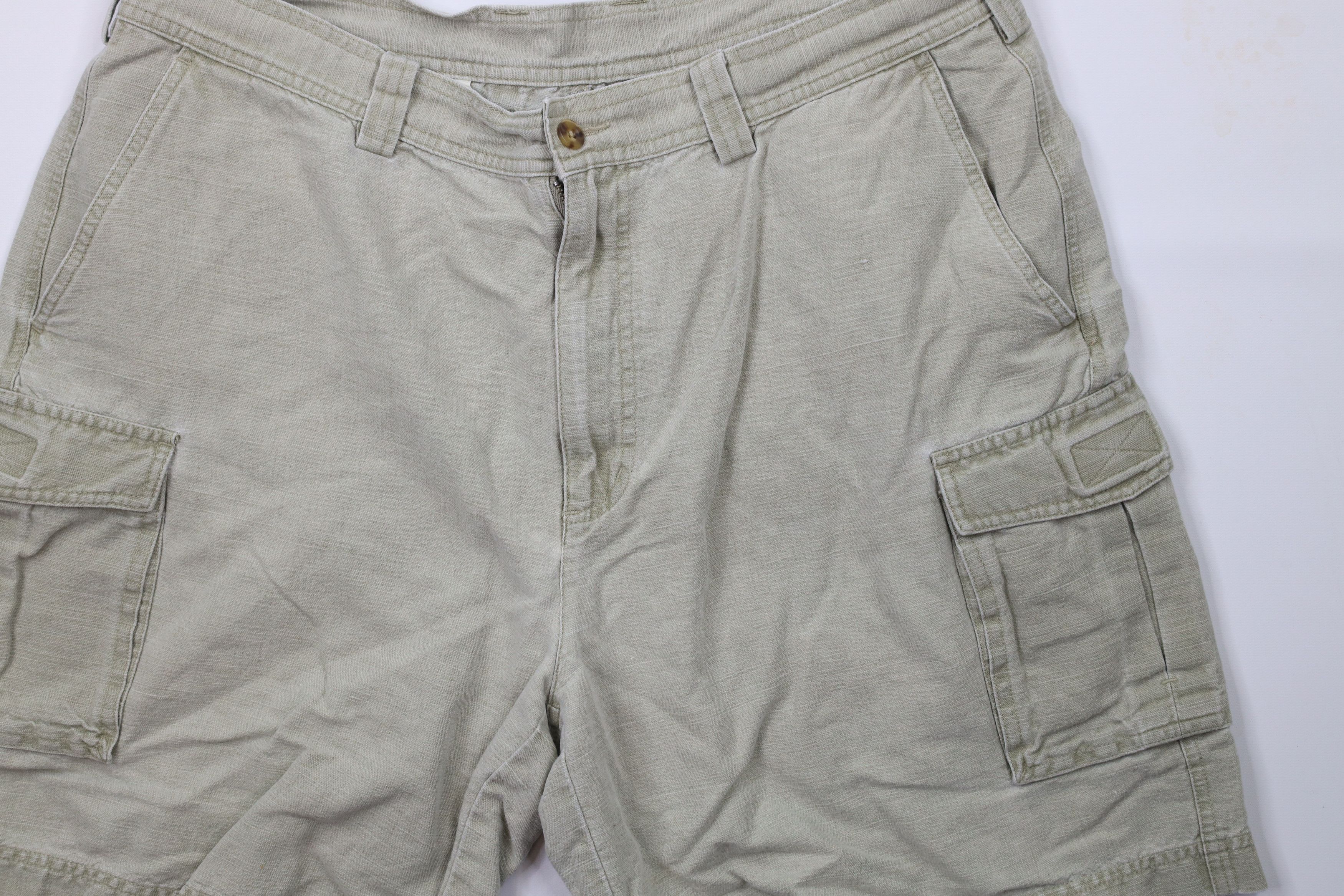 L.L. Bean × Vintage Vintage 90s LL Bean Above Knee Cargo Shorts Light Green Size US 38 / EU 54 - 3 Thumbnail