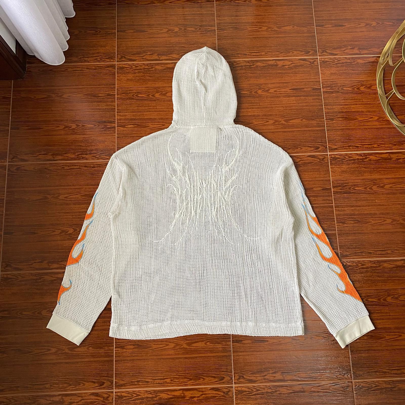 Givenchy 1 of 1 Cream Flame Sleeve Oversized Mesh Hoodie Size US M / EU 48-50 / 2 - 4 Thumbnail