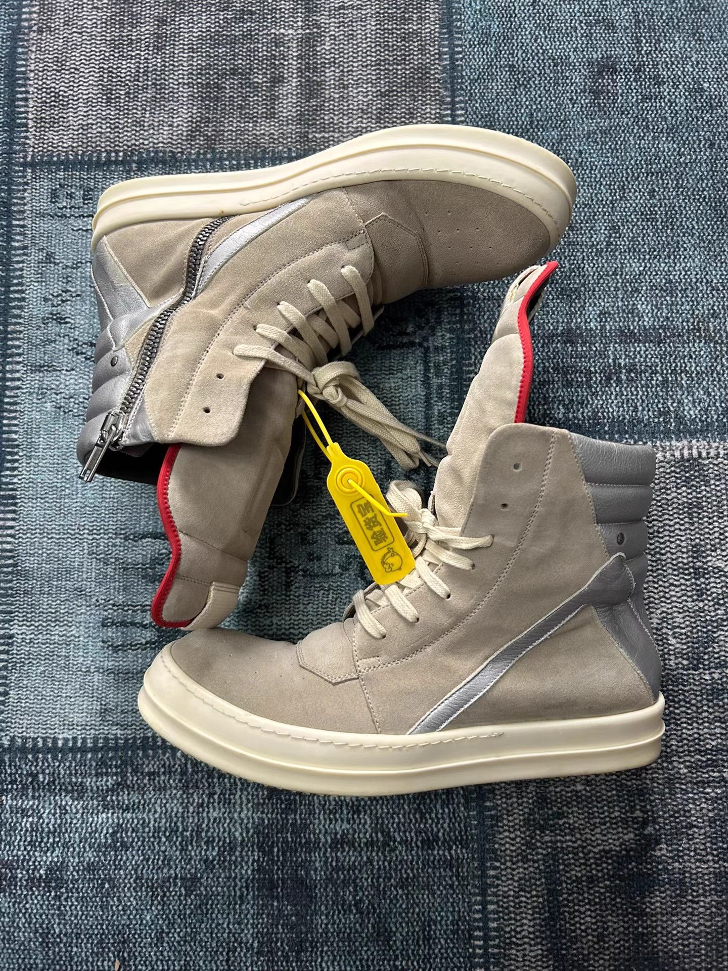 Rick Owens Rick Owens Mainline Grey Suede Reverse Triangle Sneakers Size US 10 / EU 43 - 1 Thumbnail