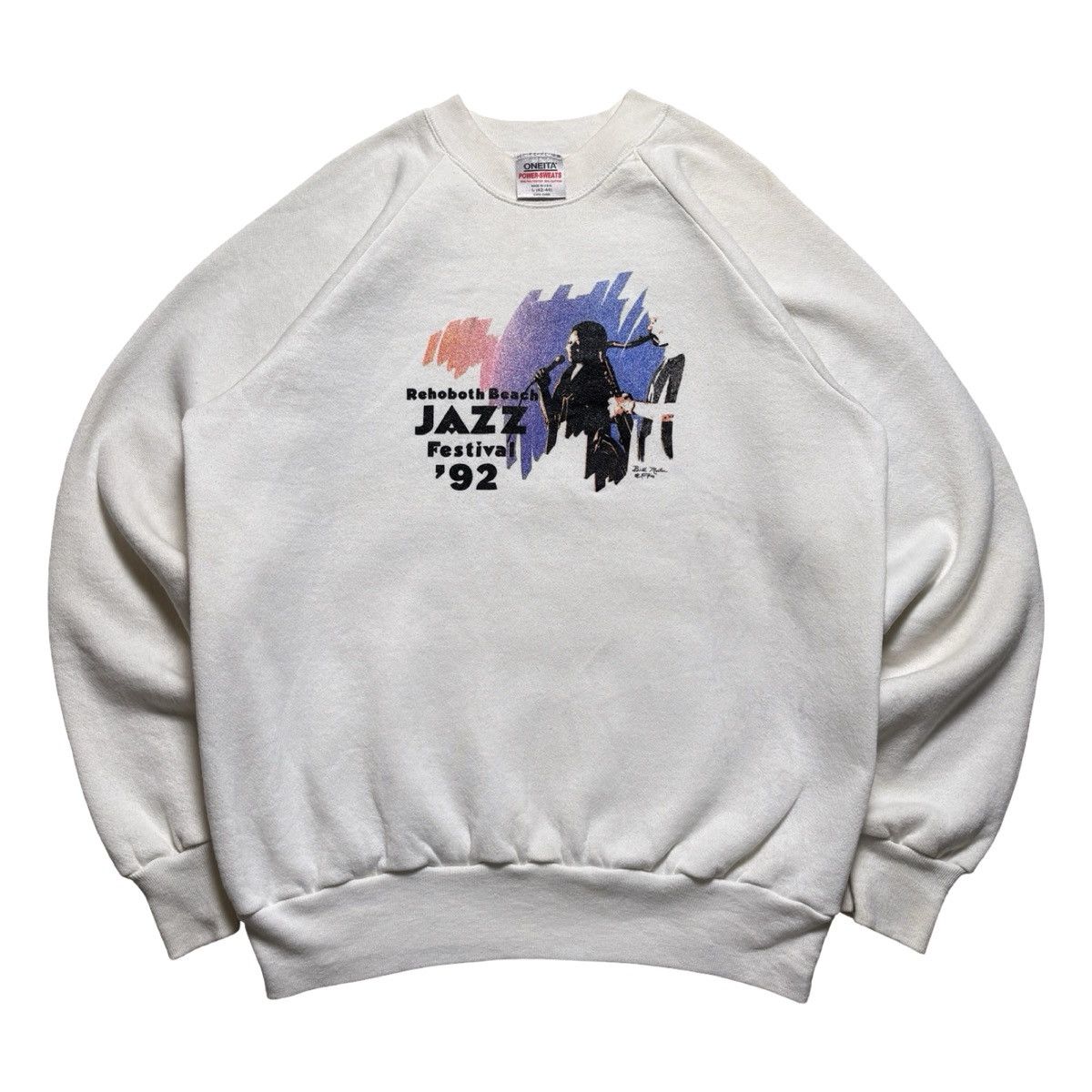 Other Vintage 90s Jazz Festival 92 Pullover Sweatshirt White L Size US L / EU 52-54 / 3 - 1 Thumbnail