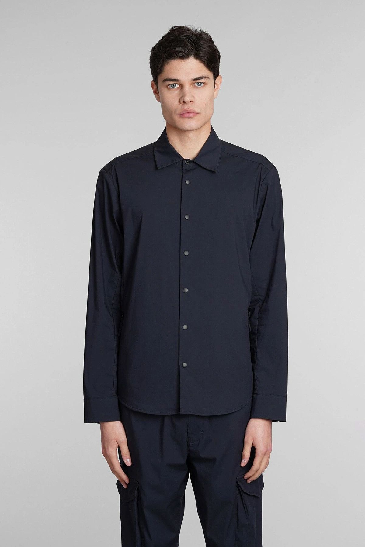 Aspesi ASPESI Arch solid blue cotton blend shirt Medium Size US M / EU 48-50 / 2 - 2 Thumbnail