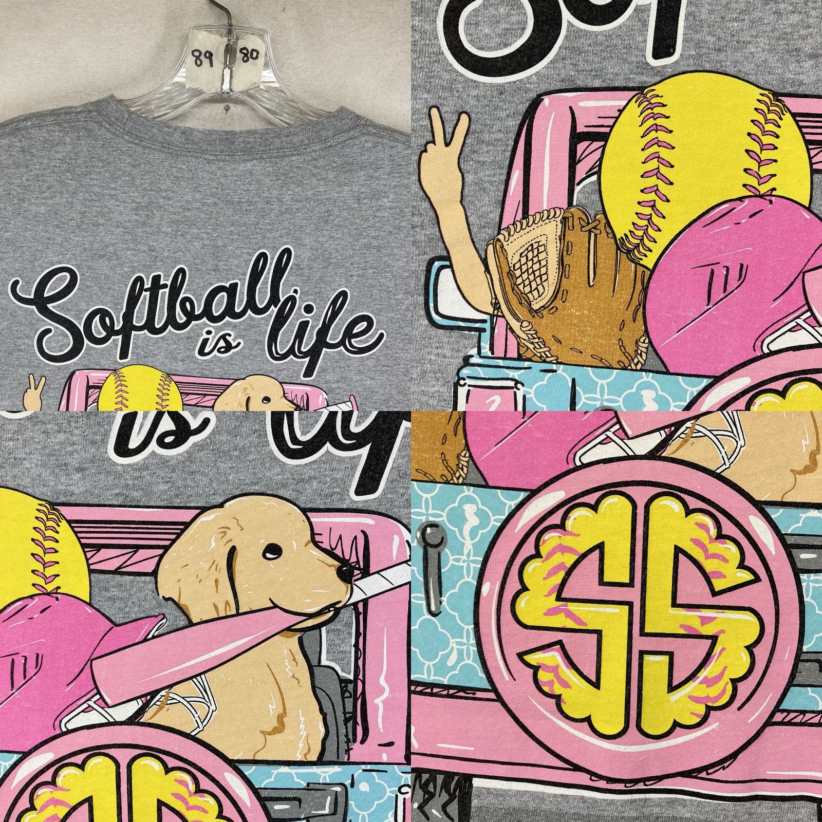 Jeep Women's Simply Southern Shirt XL Blessed Softball Is Life Jeep Puppy Colorful Size XL / US 12-14 / IT 48-50 - 8 Thumbnail