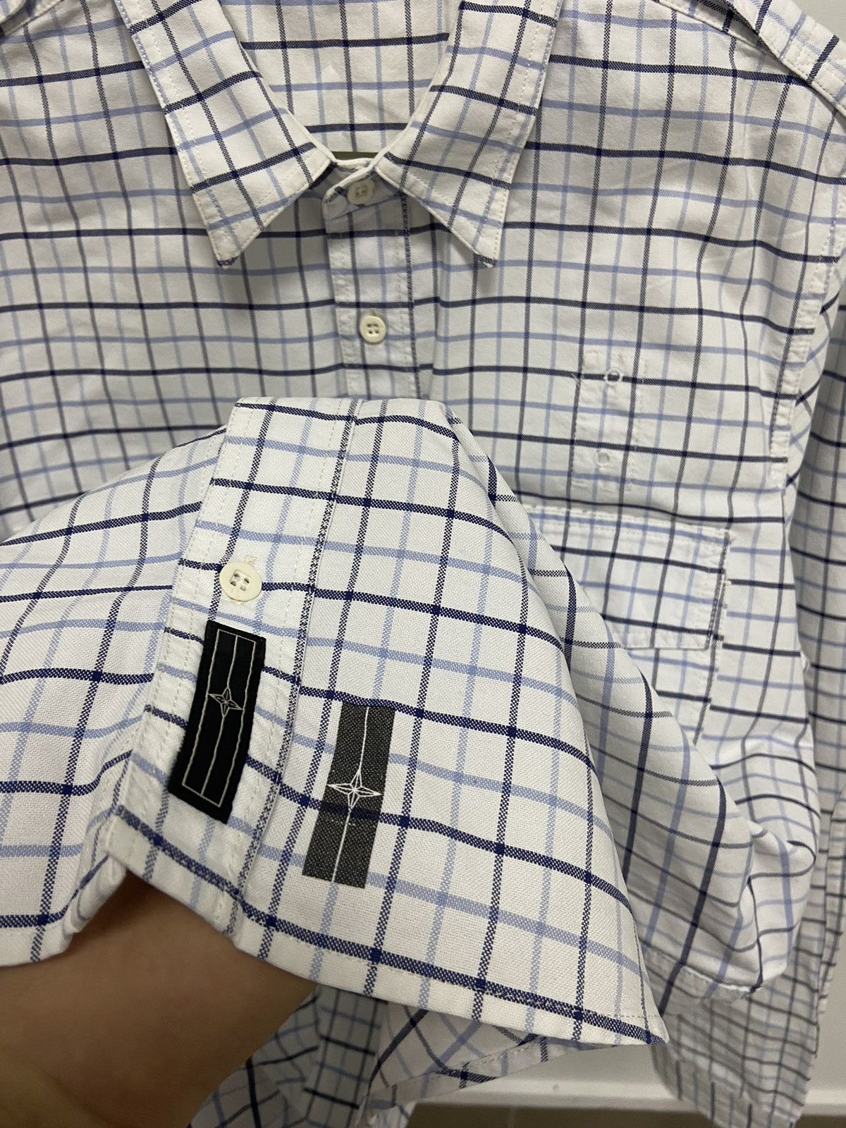 Stone Island × Vintage Stone Island Denims Check Shirt Compass Italy Size US L / EU 52-54 / 3 - 3 Thumbnail