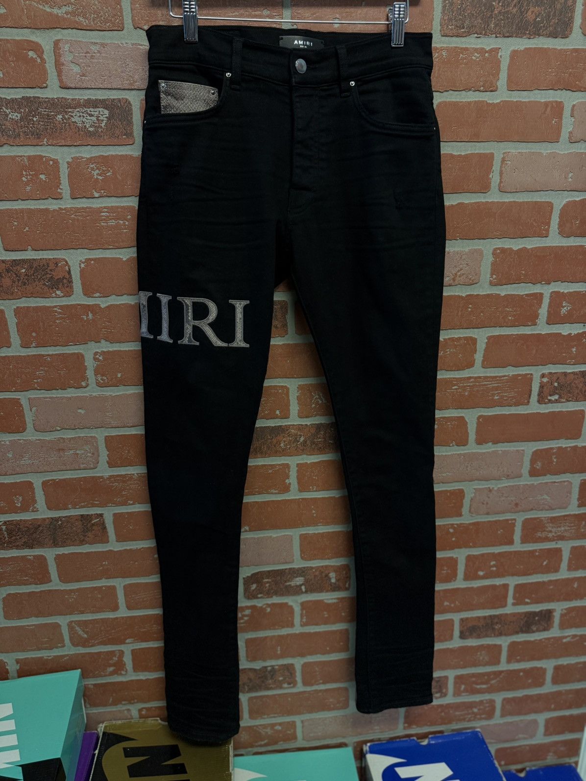 Amiri Amiri Wrap Around SnakeSkin Logo Size 28 🧼 Size US 28 / EU 44 - 1 Thumbnail