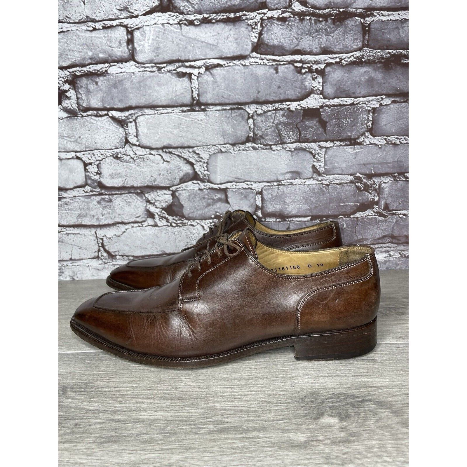 Santoni Santoni Brown Leather Apron Toe Loafers Oxfords Dress Shoes Size US 10 / EU 43 - 10 Thumbnail