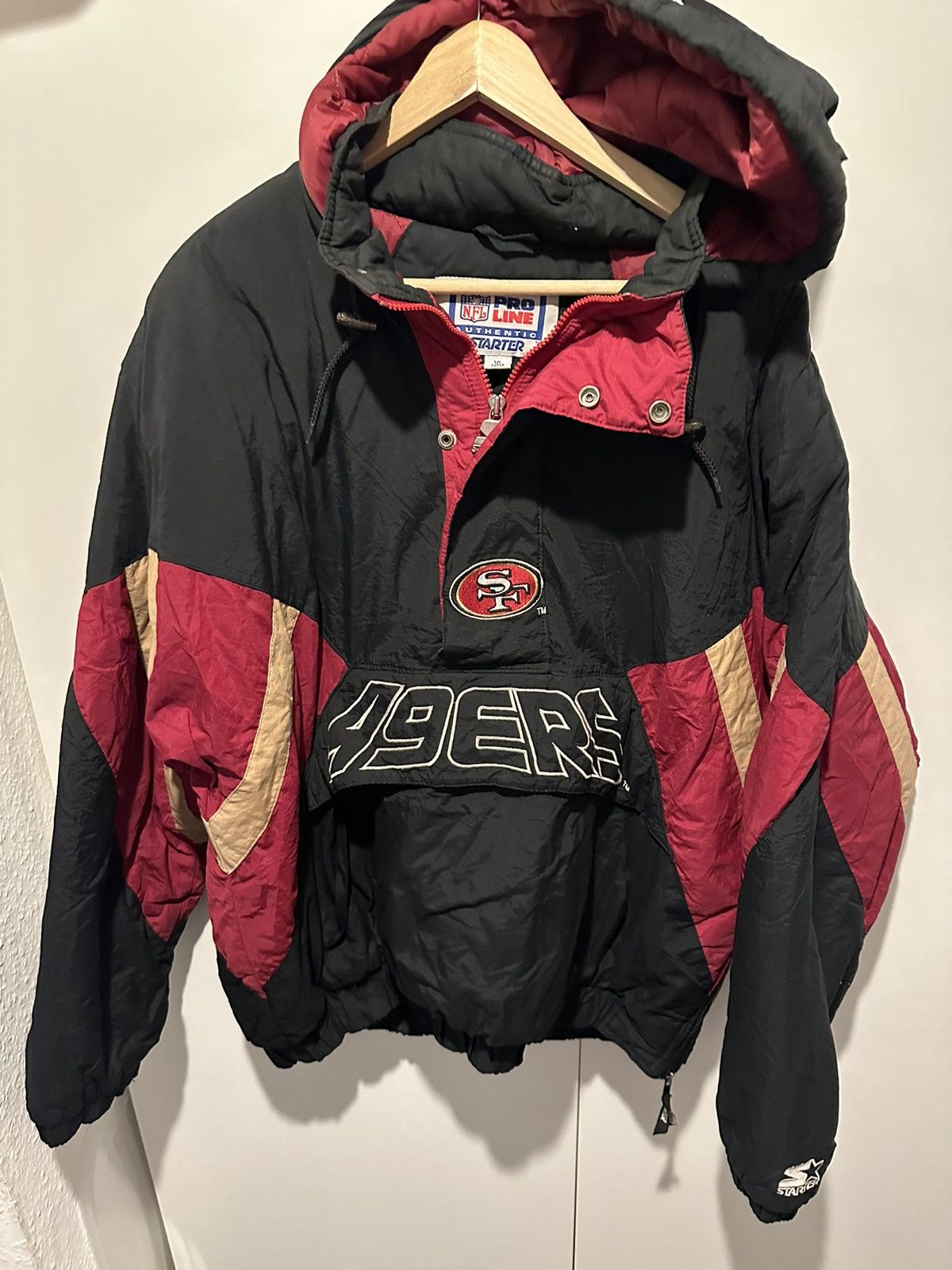 image of Starter Jacke San Francisco 49Ers Jacke Size XL Nfl Jacket in Black, Men's