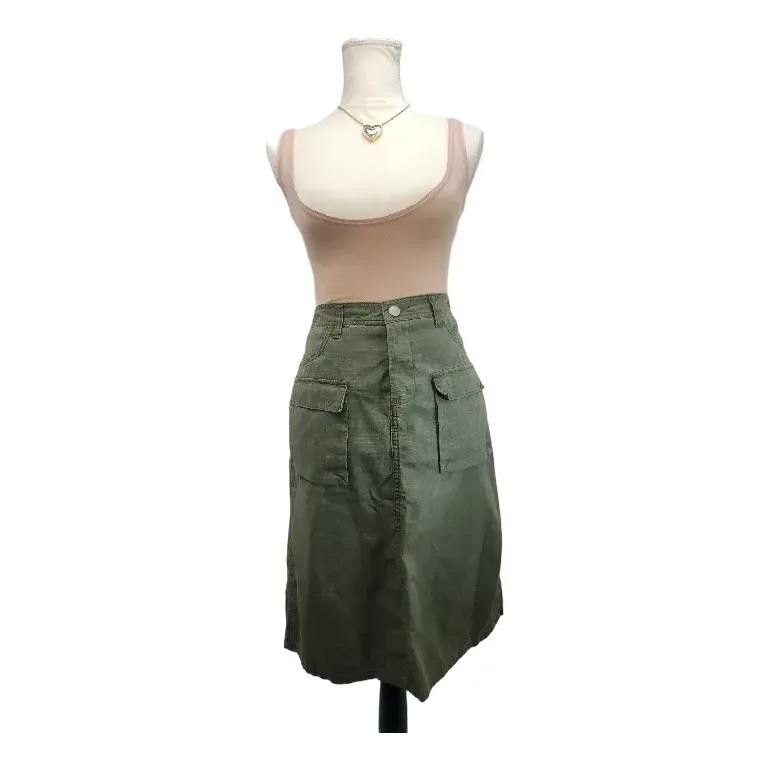Polo Ralph Lauren Polo Jeans Co Y2K Cargo Midi Skirt Army Green Size: 8 Size 30" / US 8 / IT 44 - 3 Thumbnail