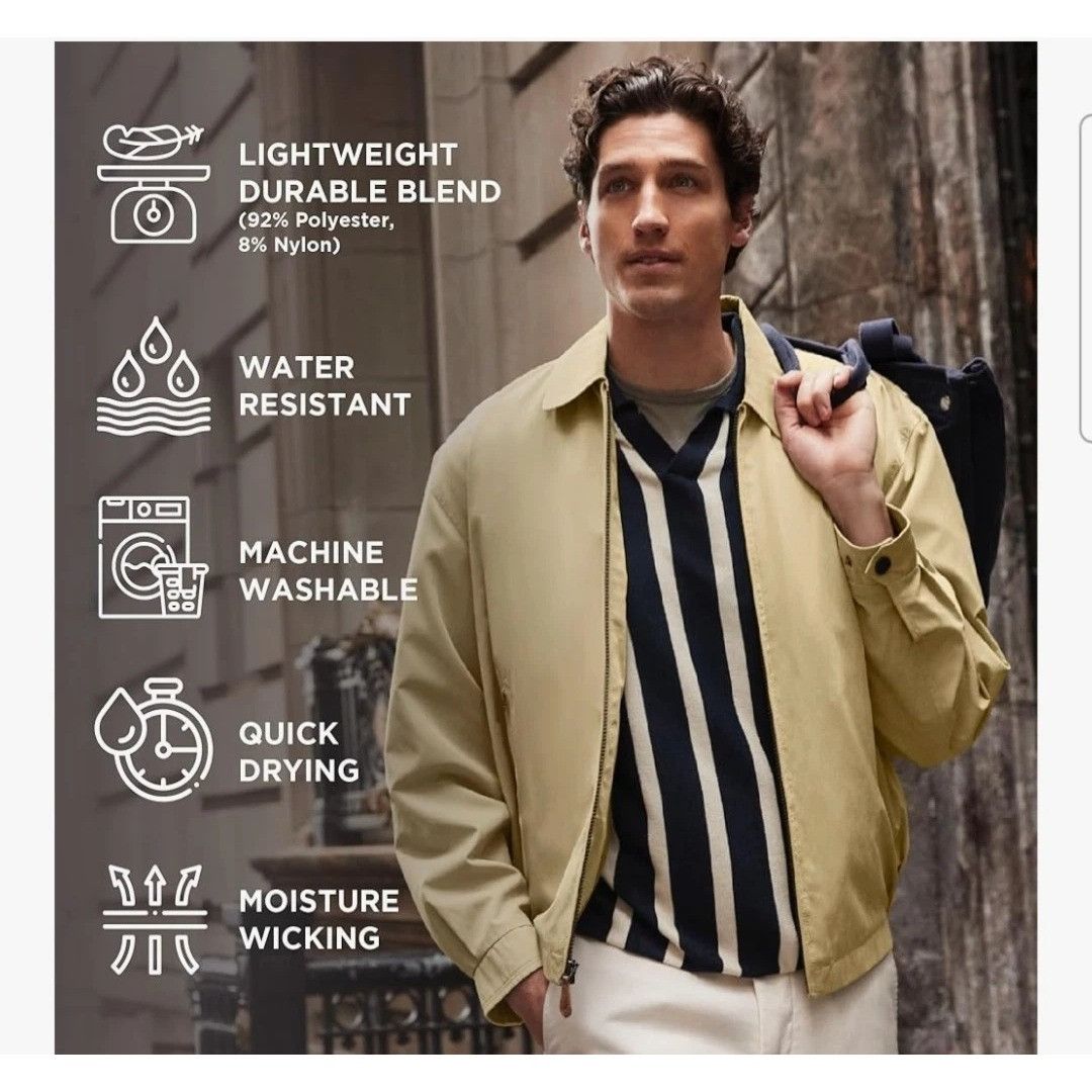 London Fog London Fog Mens Golf Jacket 2XL Camel Microfiber Lightweight Size US XXL / EU 58 / 5 - 4 Thumbnail