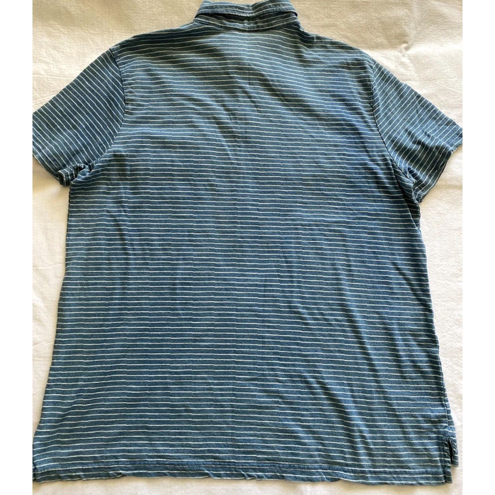 Vintage St. John's Bay Polo Shirt Men’s XXL Deep Aqua Stripes Lightweight / 17-37 Polo Shirt Mens XXL Deep Aqua Stripes Lightweight Sports Golf Tennis Casual Size US XXL / EU 58 / 5 - 6 Thumbnail