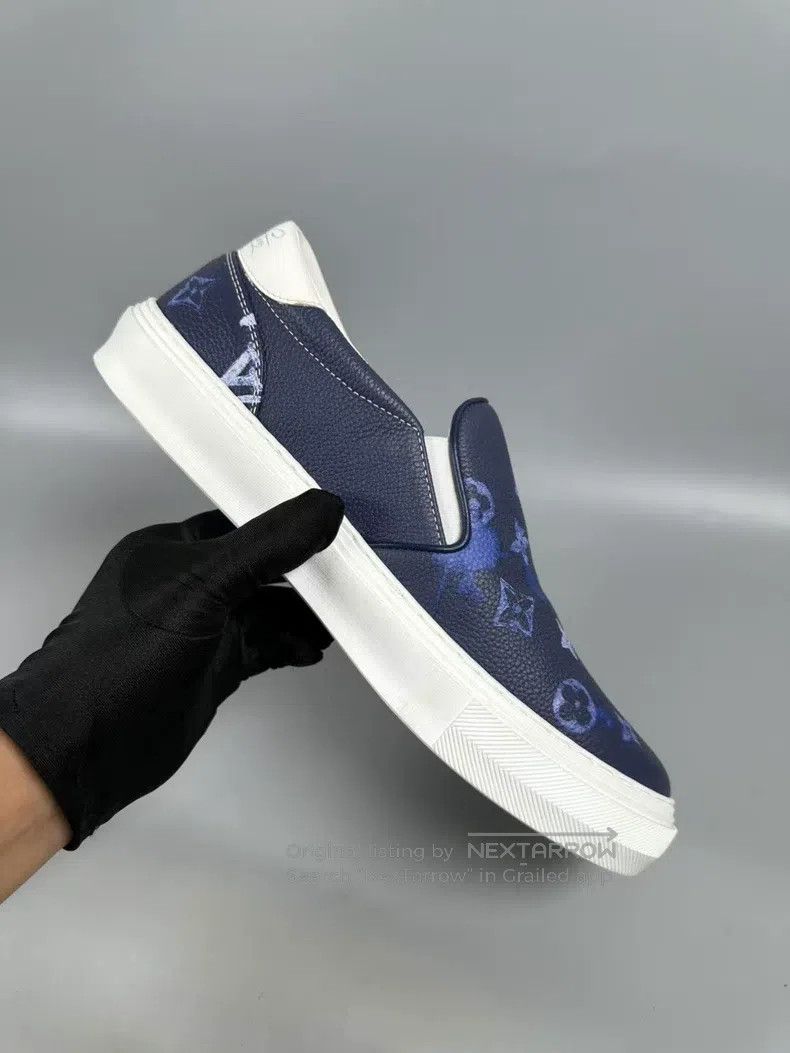 Louis Vuitton Louis Vuitton Ink-wash white and blue one-step casual shoe Size US 7 / EU 40 - 7 Thumbnail