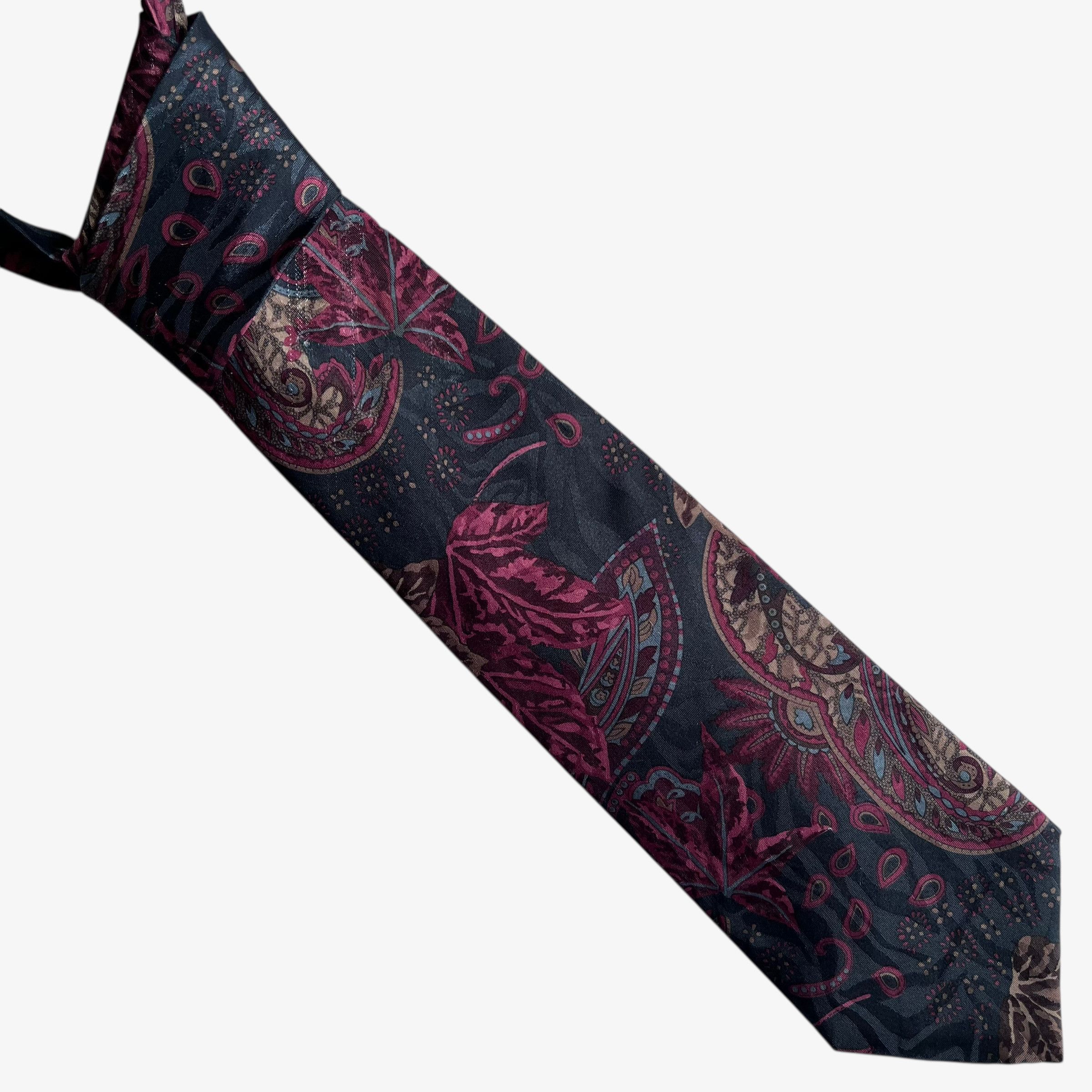 Etienne Aigner Vintage 90s Etienne Aigner Abstract Paisley Floral Silk Tie Size ONE SIZE - 1 Thumbnail