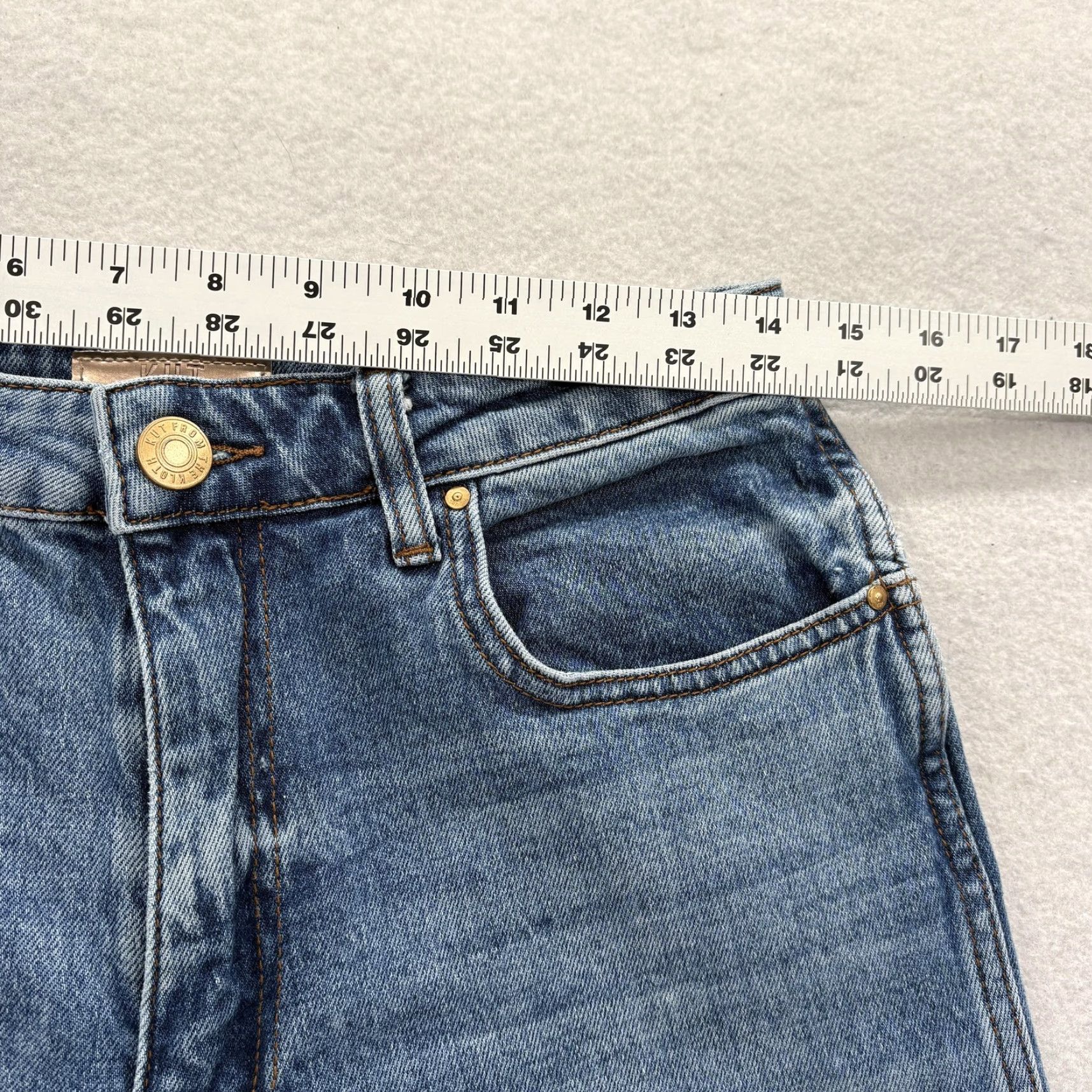Vintage KUT From The Kloth Melissa Straight Jeans Womens 4 Blue Mid Rise Stretch Denim Size 27" / US 4 / IT 40 - 6 Thumbnail