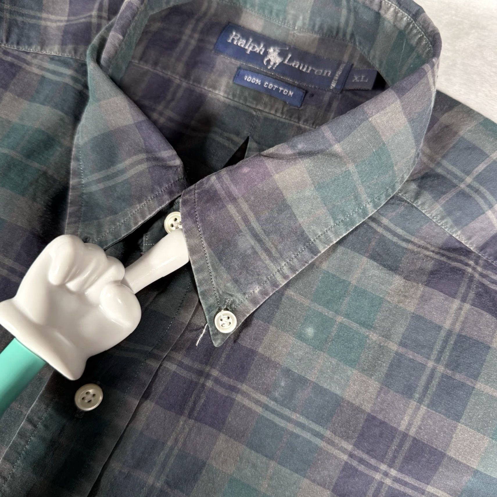 Polo Ralph Lauren VINTAGE Polo Ralph Lauren Shirt Plaid Button-Down XL Blue Mens Classic 90s Preppy Logo Crest Size US XL / EU 56 / 4 - 6 Thumbnail