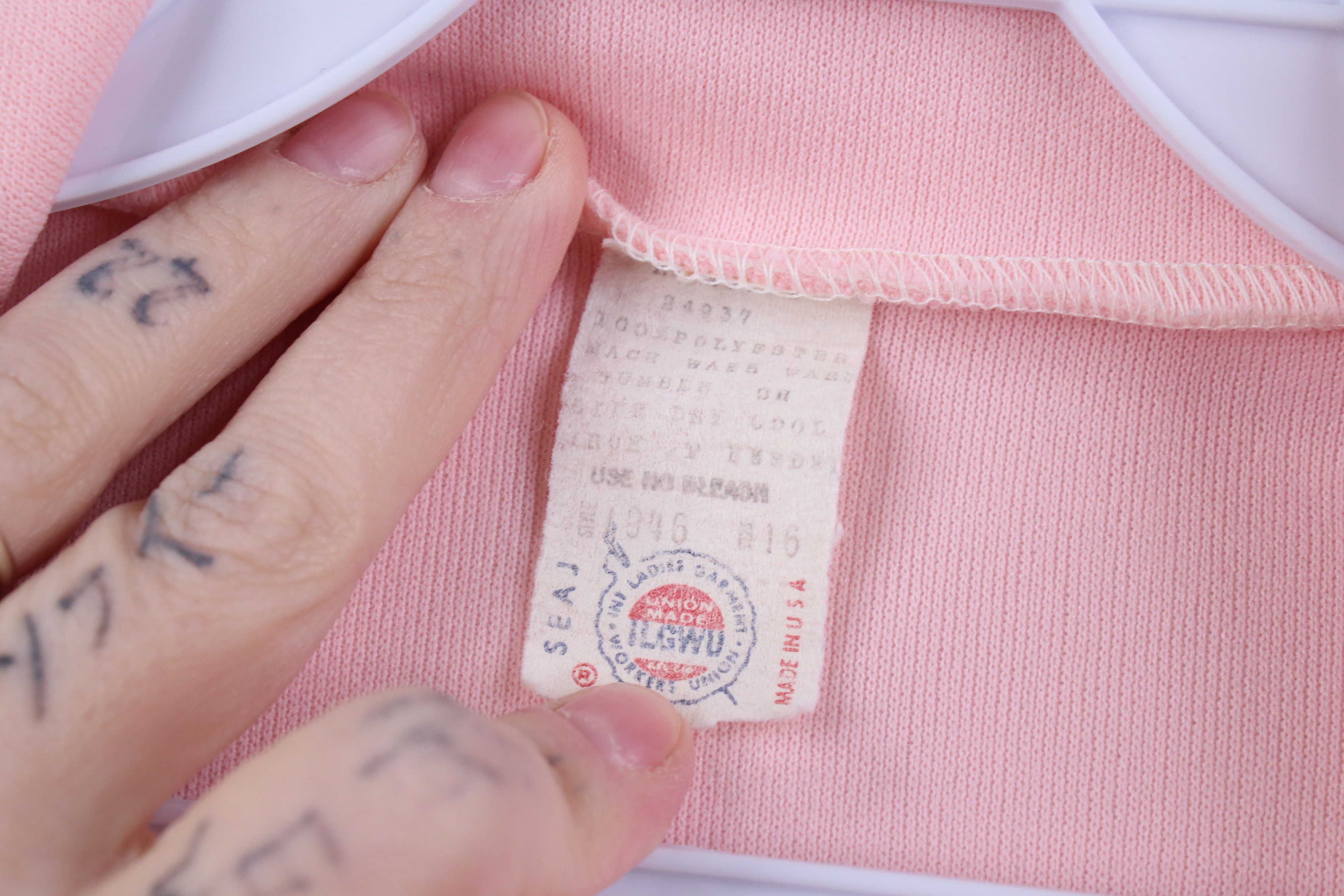 Vintage Vintage 70s Streetwear Knit Collared Pullover Shirt Pink USA Size XXL / US 16-18 / IT 52-54 - 5 Thumbnail