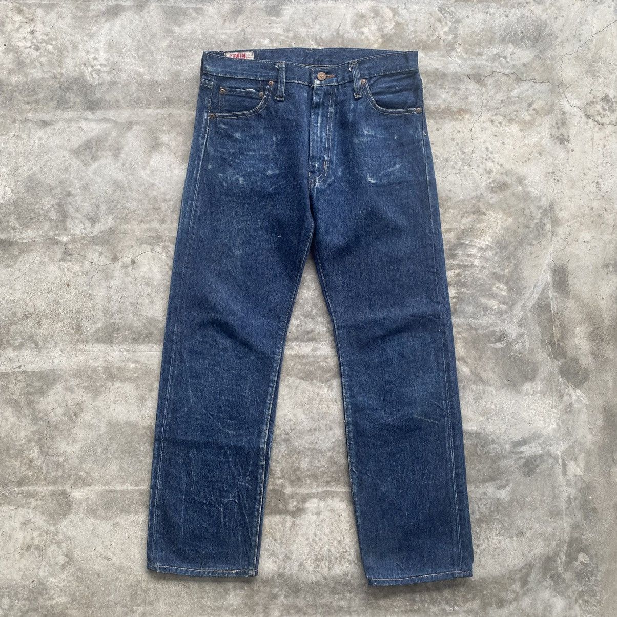If Six Was Nine × Issey Miyake × Le Grande Bleu (L.G.B.) Vintage 80's Edwin Blue Jeans Mud Wash w31 Size US 31 - 1 Thumbnail
