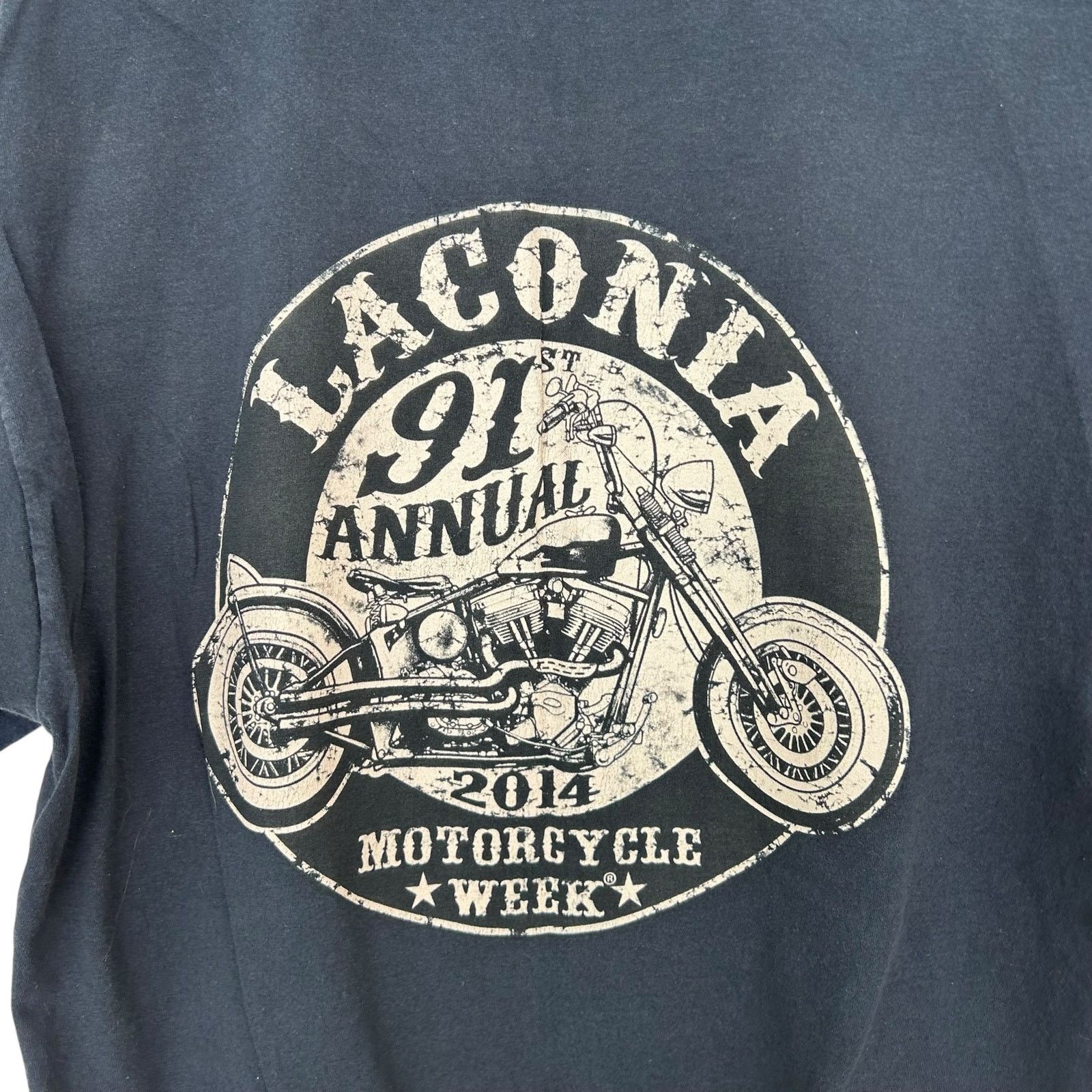 Other Laconia 2014 91st Annual Motorcycle Week Black T Shirt Sz XL Size US XL / EU 56 / 4 - 6 Thumbnail