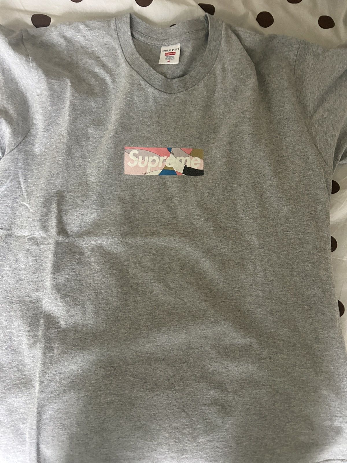 Supreme Supreme emilio pucci grey box logo tee | Grailed