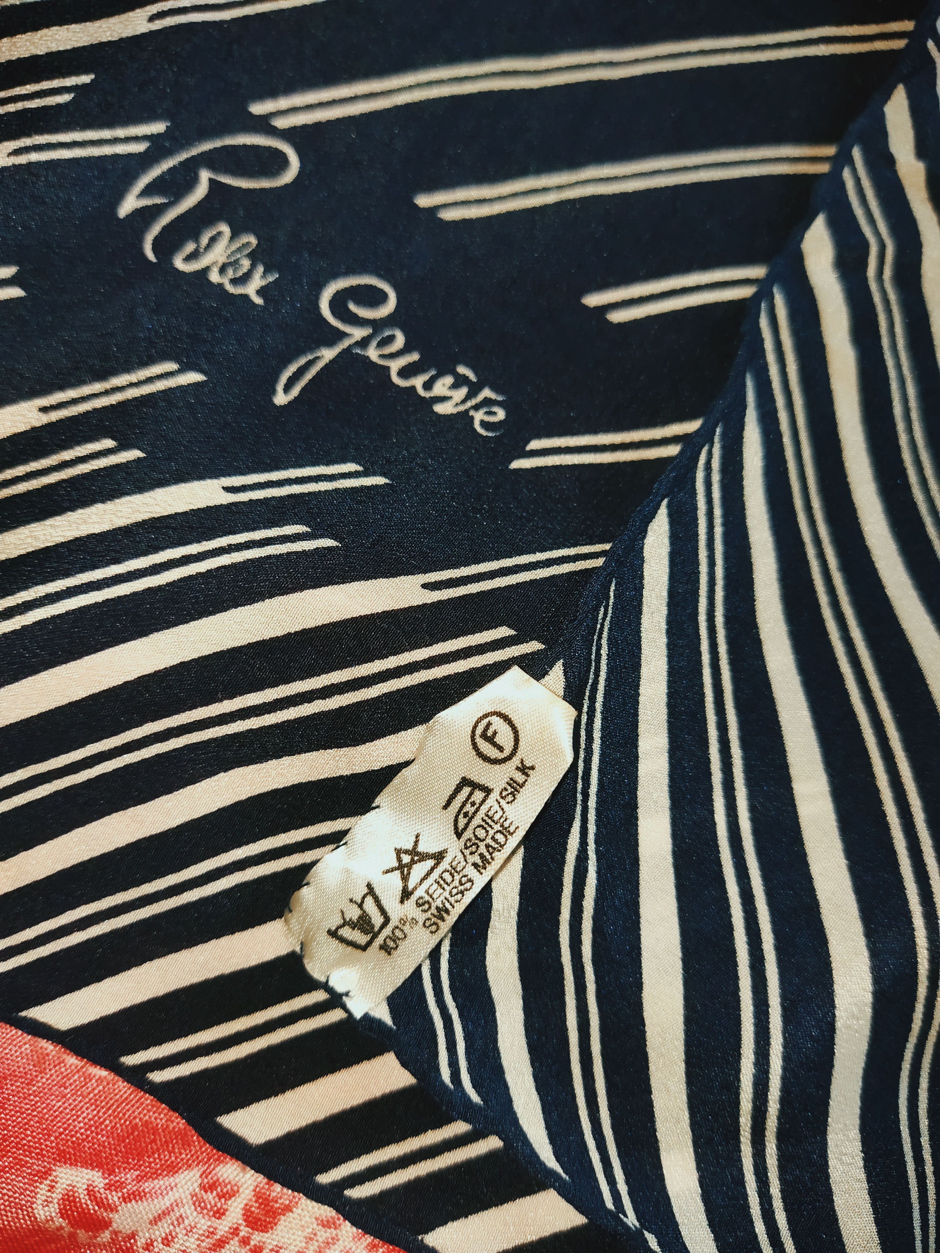 Rolex Green Stripe Pattern Silk Square Scarf