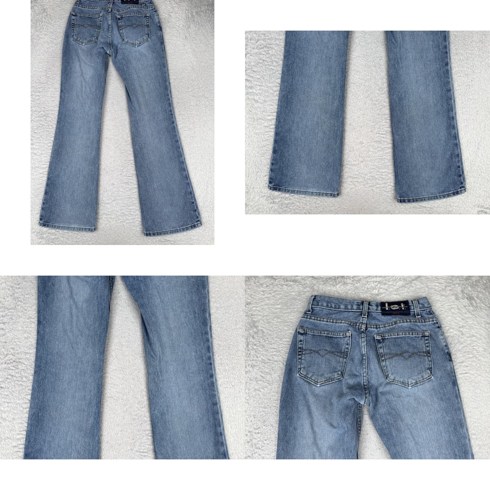 Vintage LEI Jeans Bootcut Juniors 5 Blue Medium Wash Mid Rise 5-Pocket Denim Size 27" / US 4 / IT 40 - 10 Thumbnail