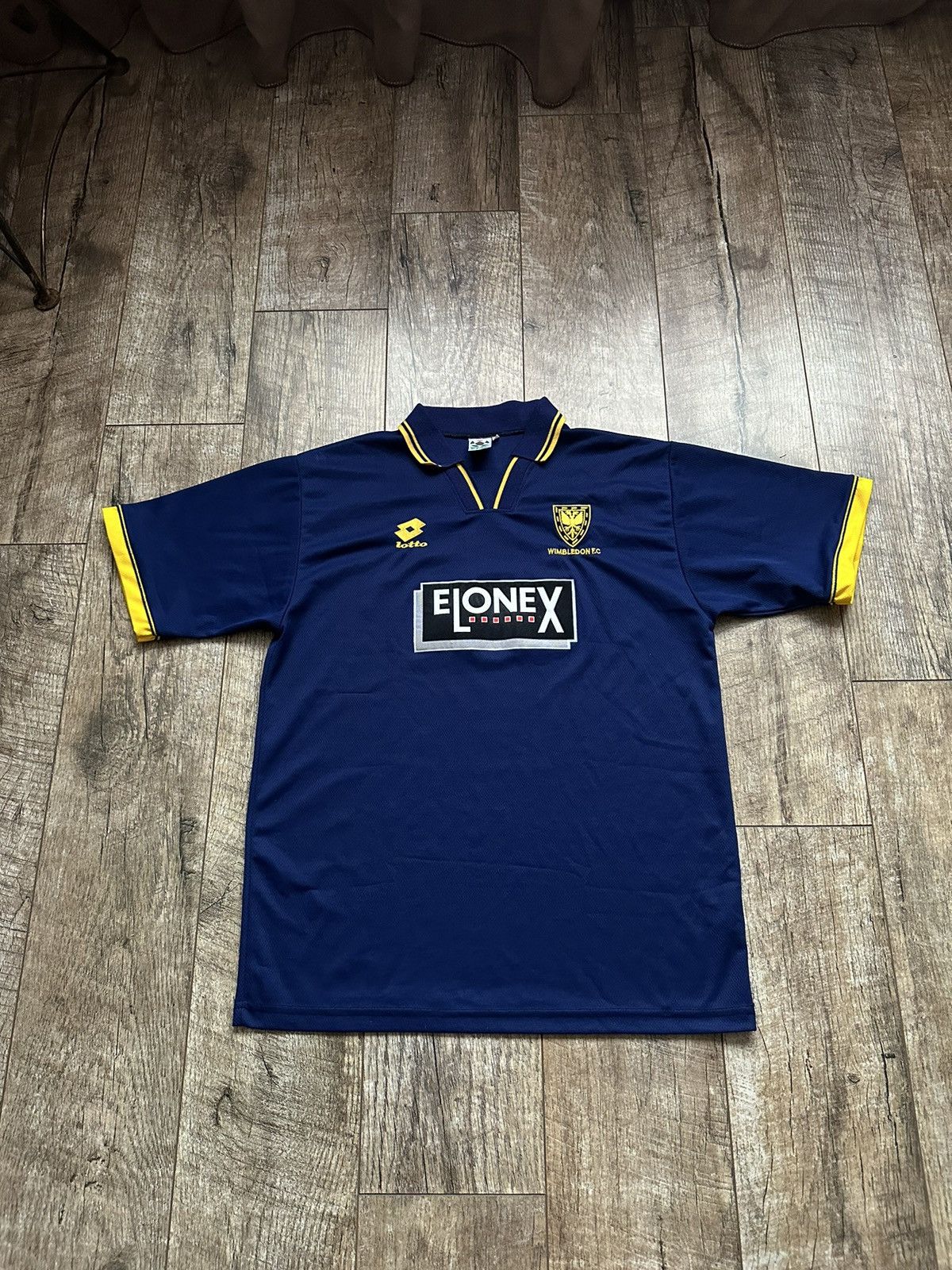 image of 1996/97 Lotto Wimbledon Fc Home Soccer Jersey/shirt in Navy, Men's (Size XL)