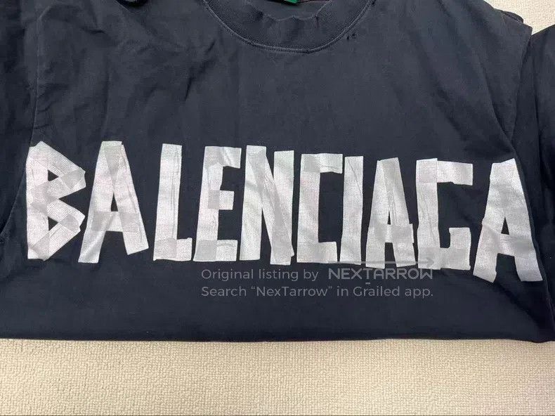 Balenciaga Balenciaga Letter Print Worn Short Sleeve Crew Neck T-Shir Size S / US 4 / IT 40 - 3 Thumbnail
