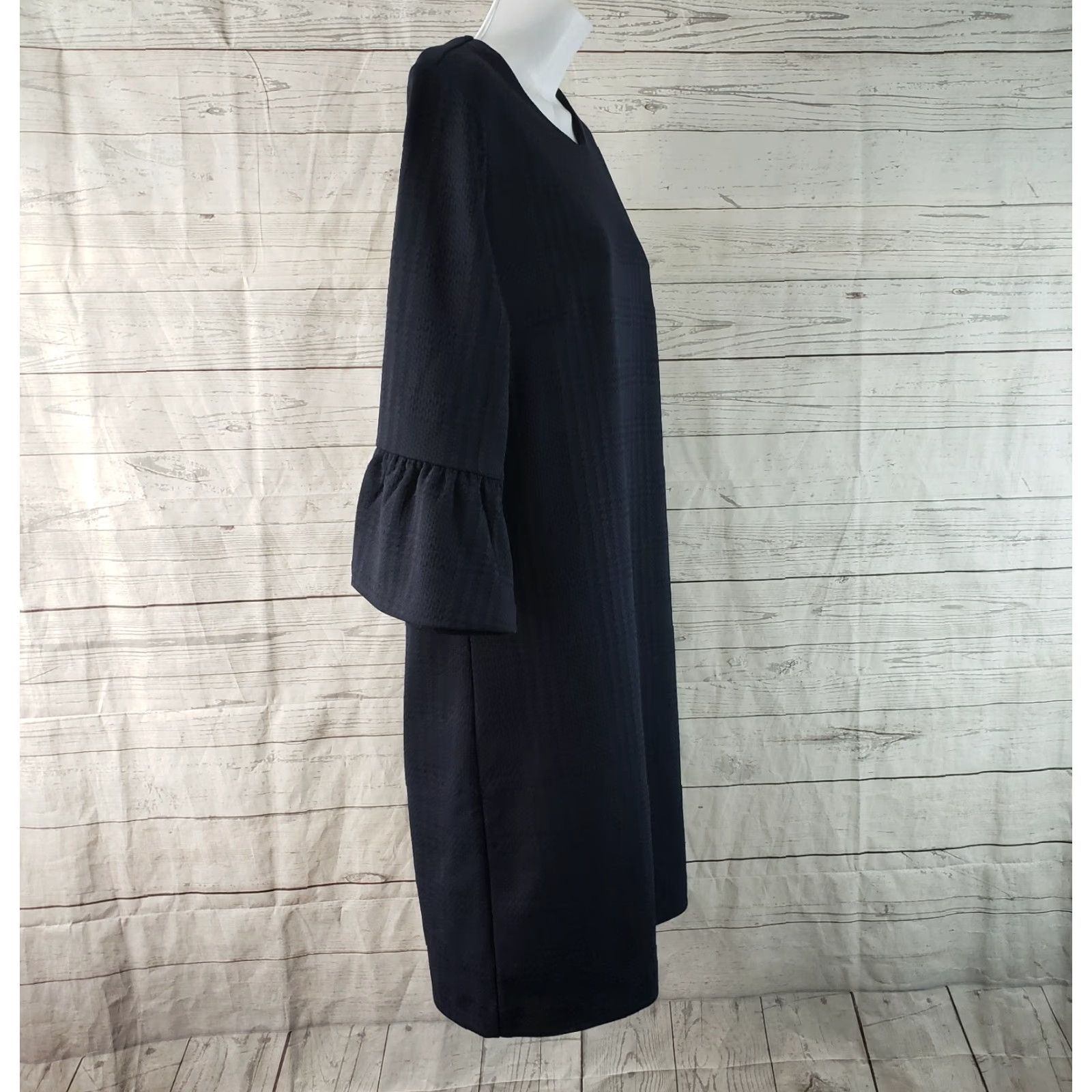 Banana Republic Banana Republic Womens Bell Sleeve Shift Dress Sz Medium Blue Plaid Size M / US 6-8 / IT 42-44 - 3 Thumbnail