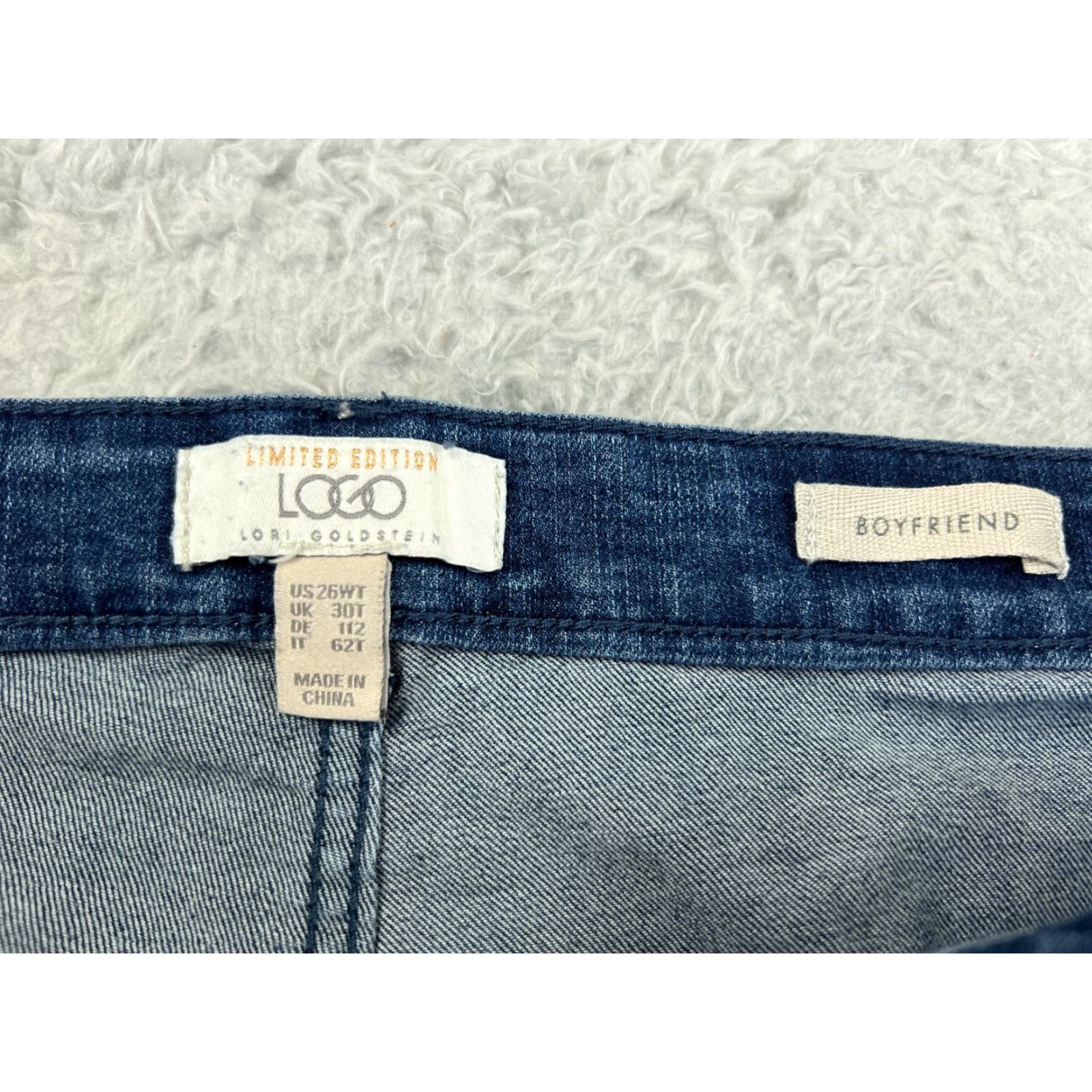 Vintage LOGO by Lori Goldstein Womens Jeans 26W Blue Denim High Rise Straight Embroidered 5-Pocket Designer Size 26" / US 2 / IT 38 - 3 Thumbnail