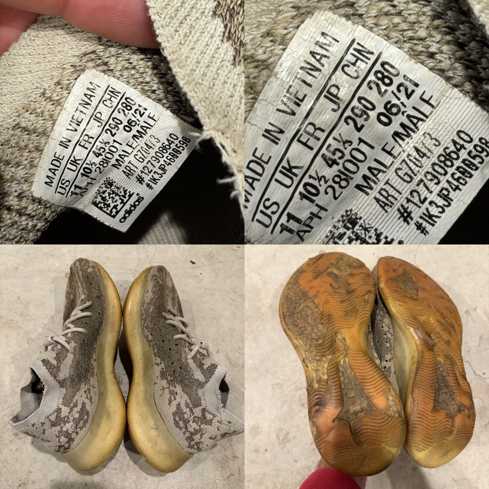 Adidas Adidas Yeezy Boost 380 Pyrite Mens Size 11 GZ0454 Used *STAINS* Sneaker Size US 11 / EU 44 - 8 Thumbnail