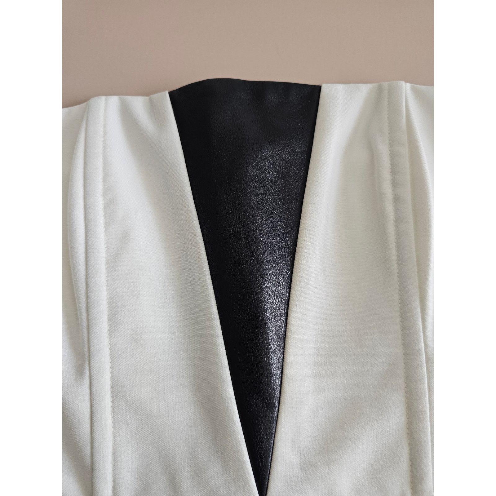 Mason's MASON Ivory Strapless Cocktail Mini Dress w/Lambskin 2 Size XS / US 0-2 / IT 36-38 - 7 Thumbnail