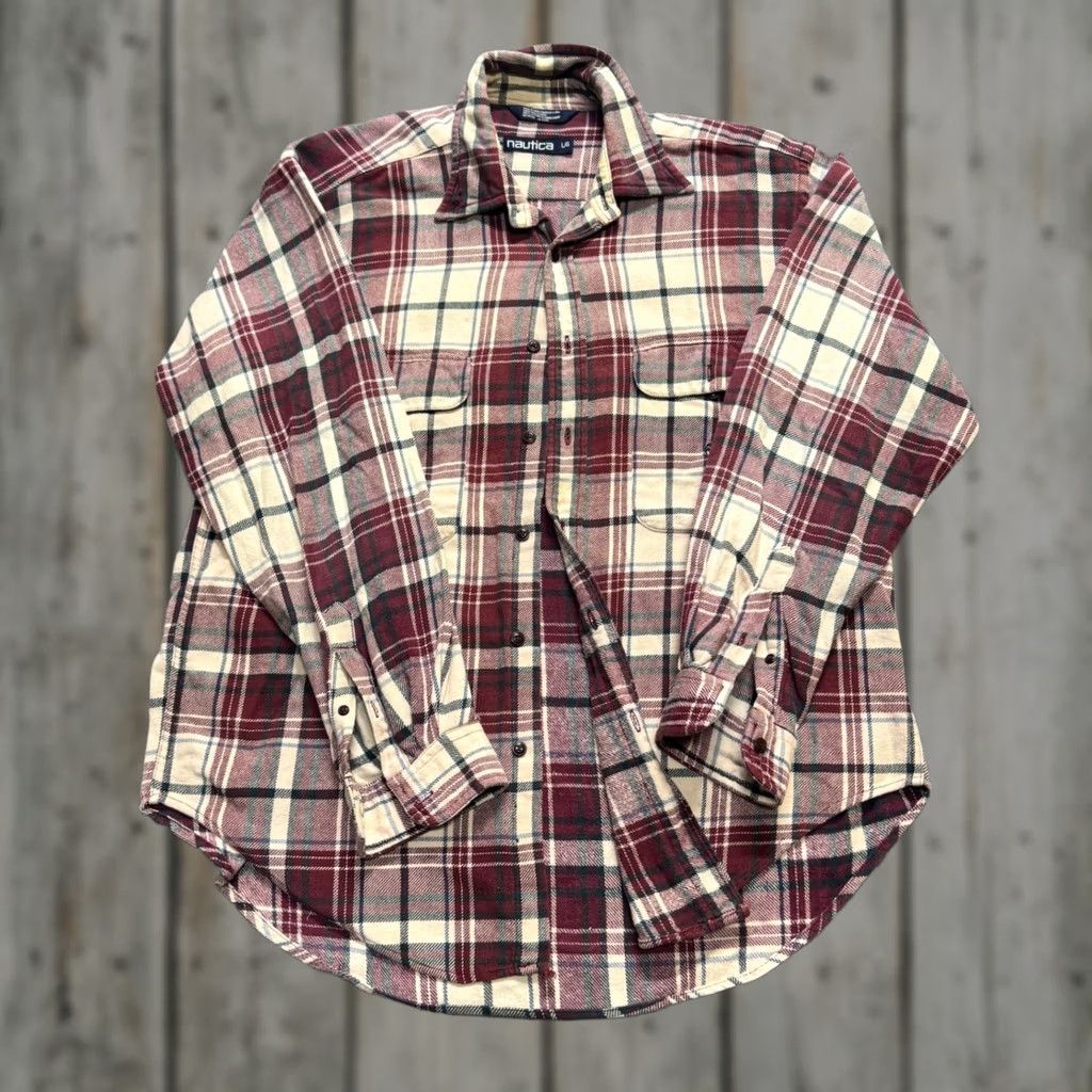 Nautica Nautica Shirt Mens Large Plaid Button Up Cotton Multicolor Long Sleeve Casual Dress Shirt Size US L / EU 52-54 / 3 - 1 Thumbnail