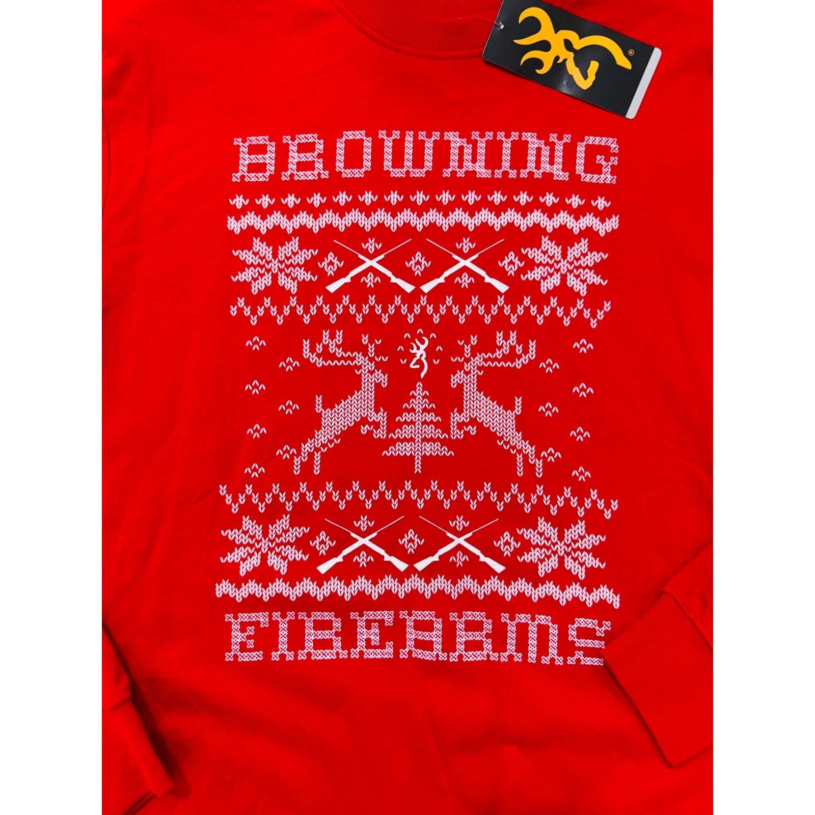 & Other Stories Browning Christmas Sweatshirt L/XL Red Firearms Reindeer Size US L / EU 52-54 / 3 - 3 Thumbnail