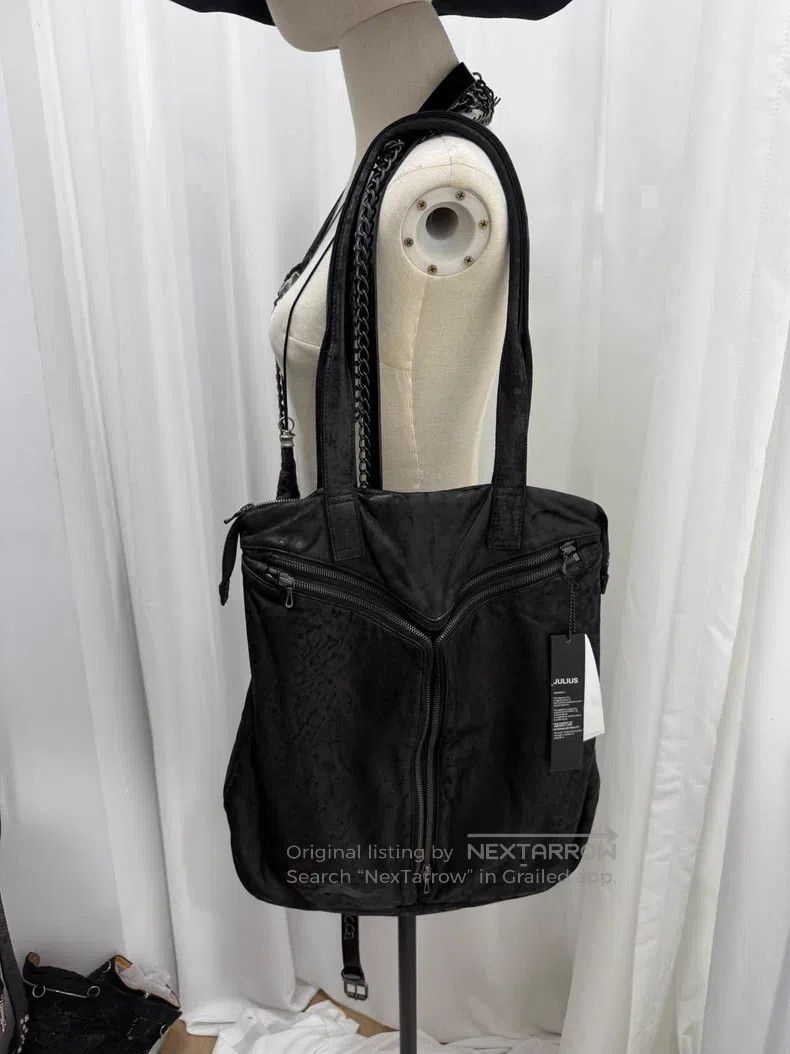Julius Julius Ripped sheepskin geometric zipper handbag Size ONE SIZE - 7 Thumbnail