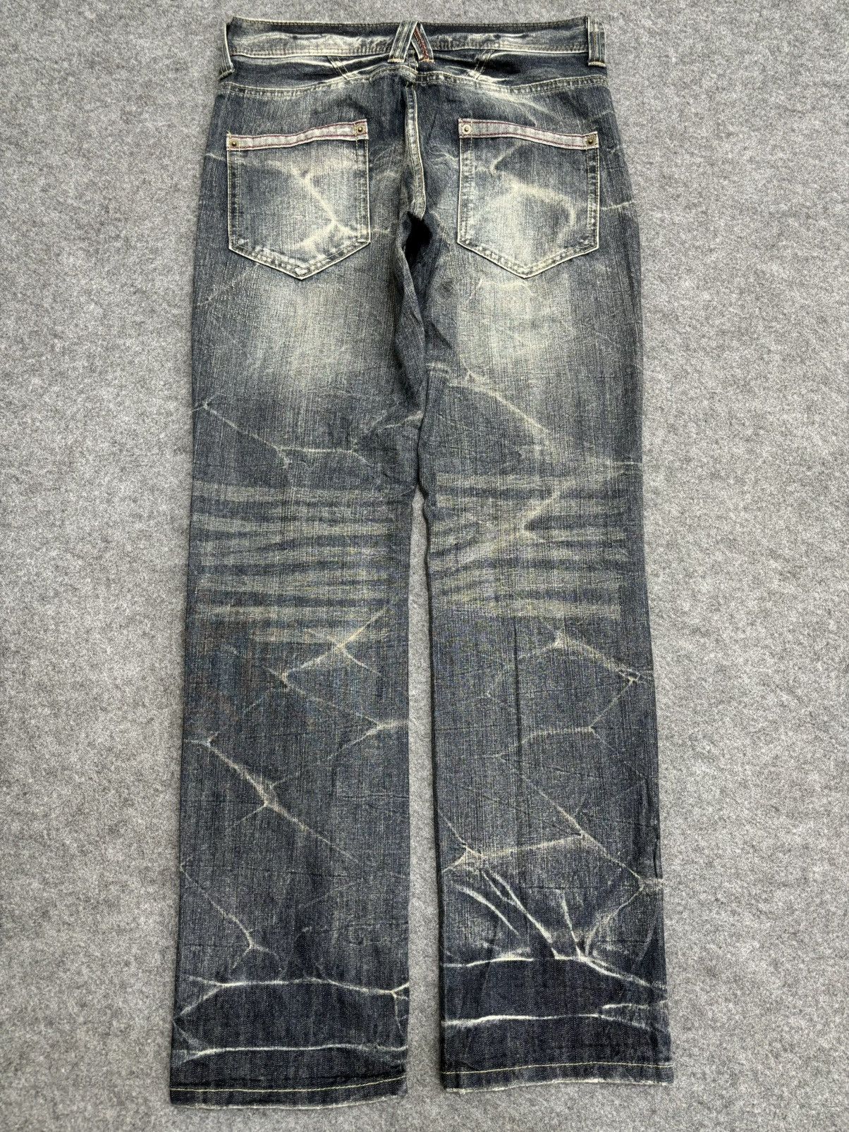 Japanese Brand × Seditionaries 💥Insane 90s Style💥Superubis Valetta Cracked Fades Denim F499 Size US 32 / EU 48 - 9 Thumbnail